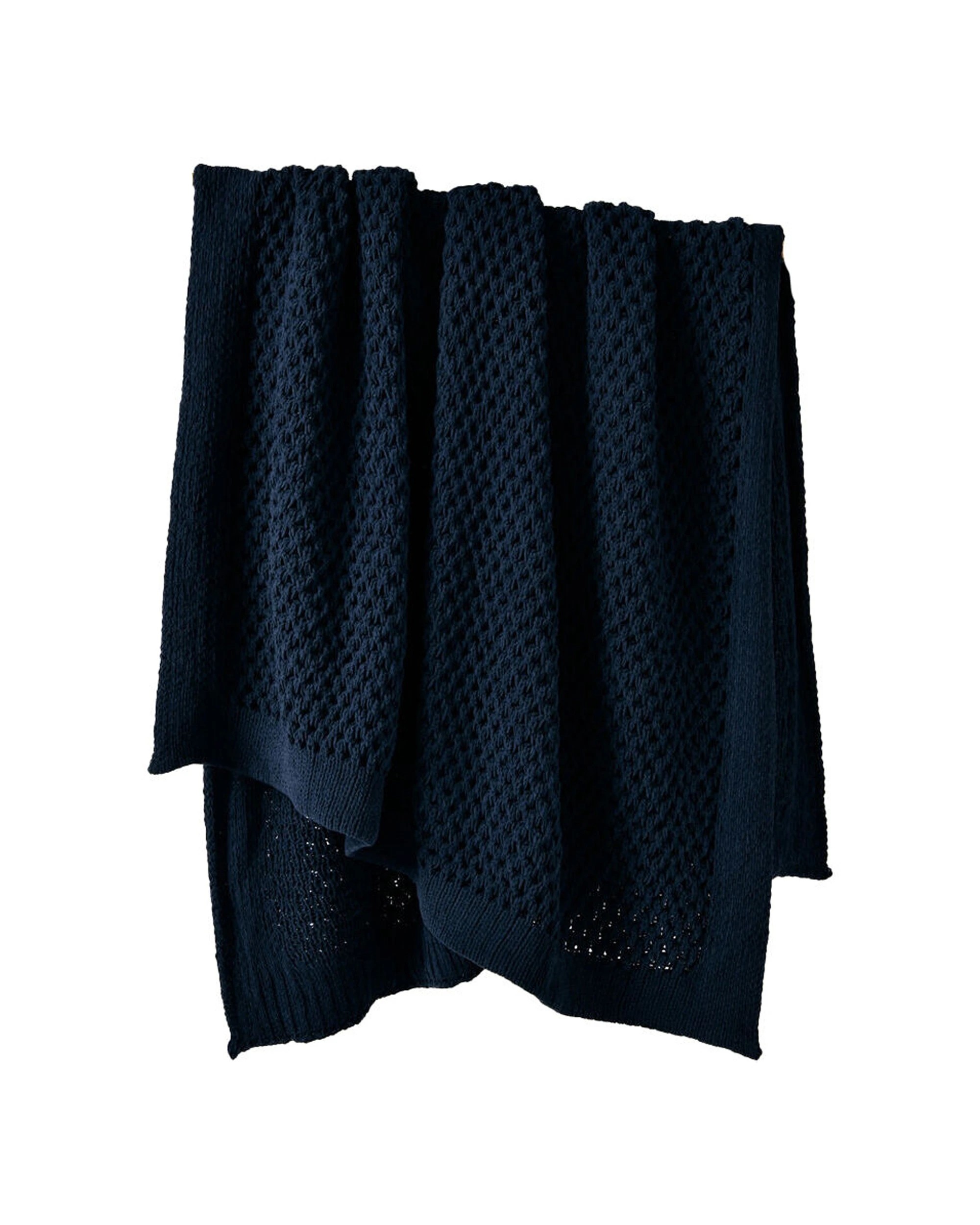 1 Bianca Sofala Throw Rug Polyester Chenille 170x130cm Indigo - Brown, 1 of 1