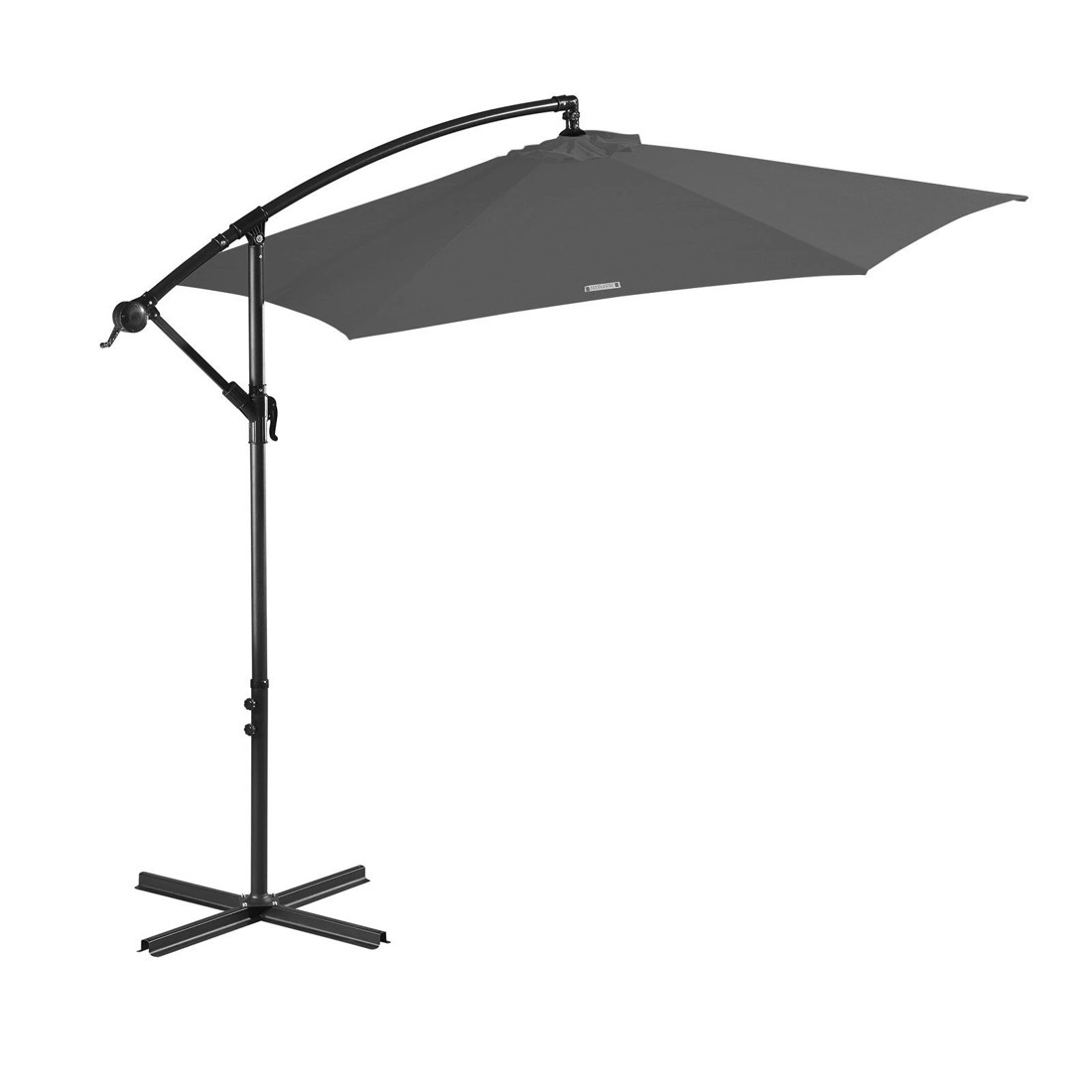 1 Milano Décor 3M Outdoor Umbrella Cantilever With Protective Cover Patio Garden Shade - Charcoal, 1 of 4