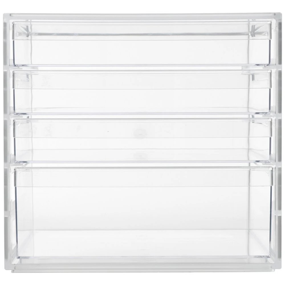 3 J.Burrows Desktop File Organiser 4 Drawer Clear, 3 of 4