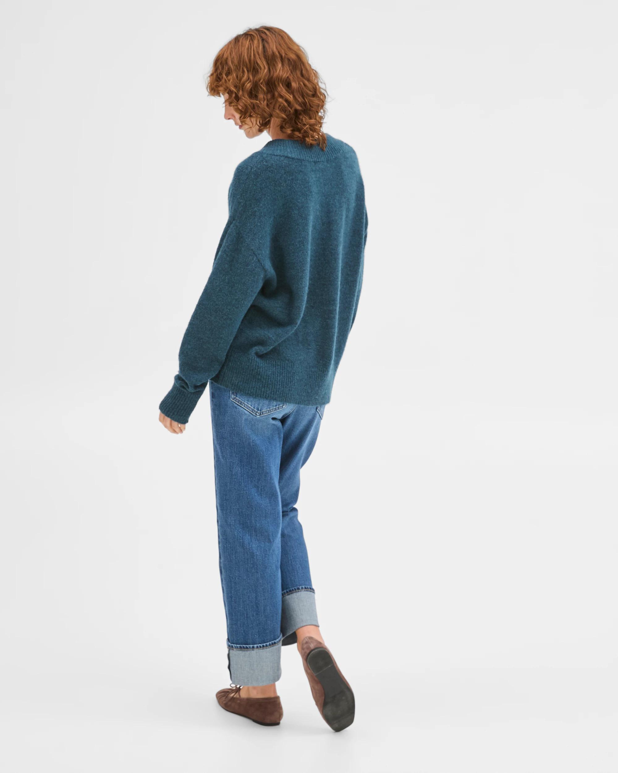 7 Target Woman Lightweight Lofty V-Neck Jumper DARK TEAL MARLE, 7 of 7