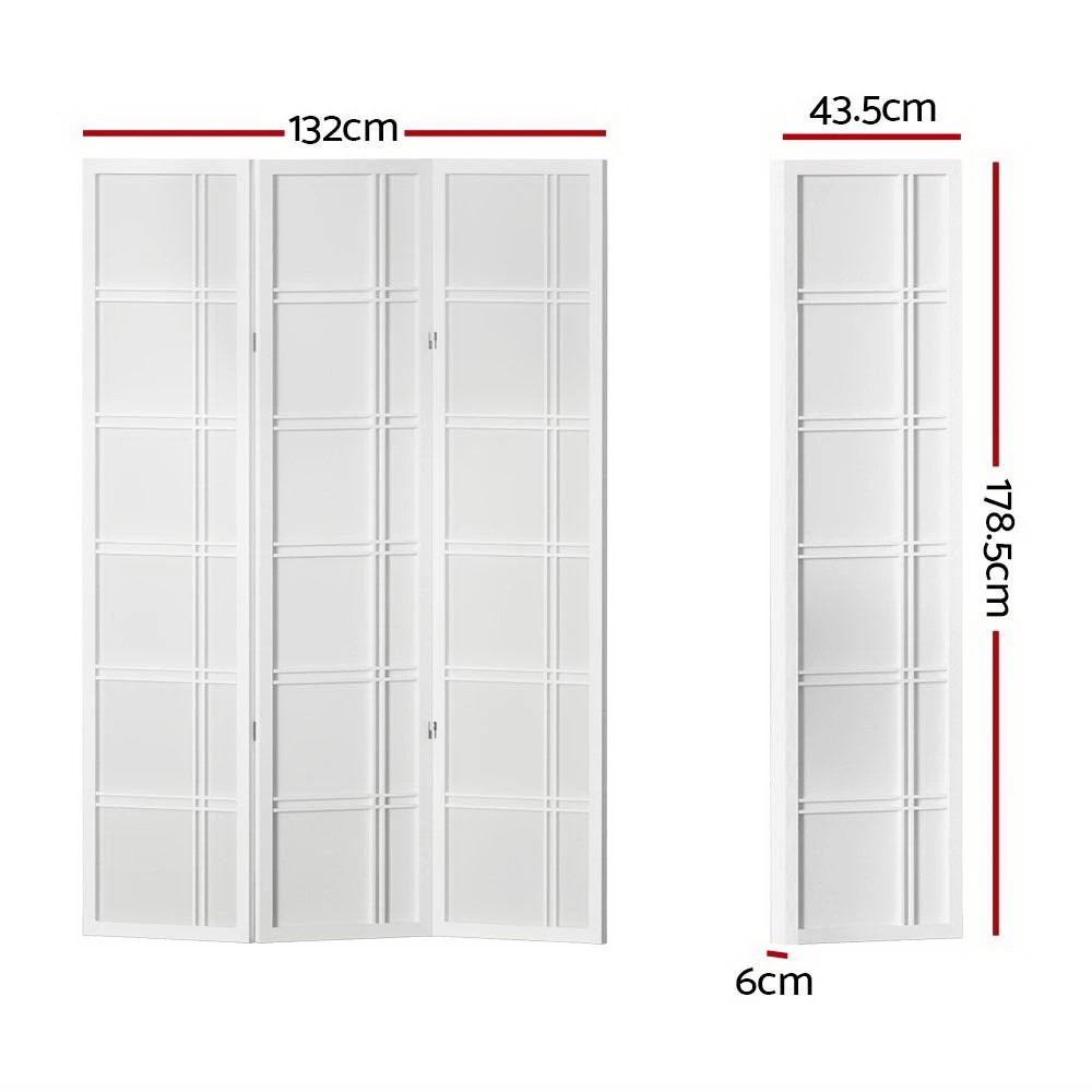 2 Artiss 3 Panel Room Divider Screen 132x179cm Nova - White, 2 of 7