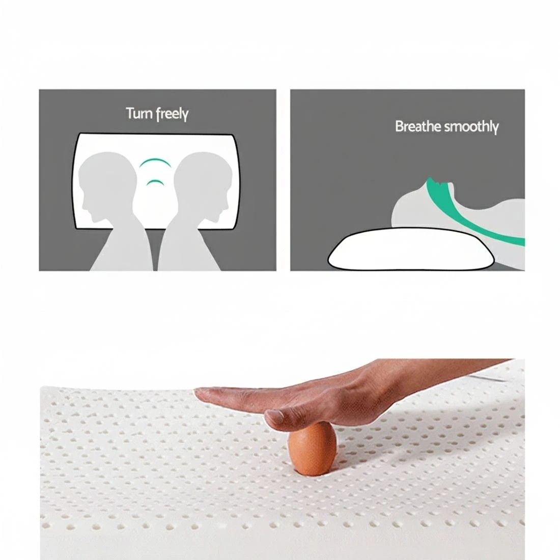 6 Giselle Bedding  Latex Pillow Classic Twin Pack - White, 6 of 9