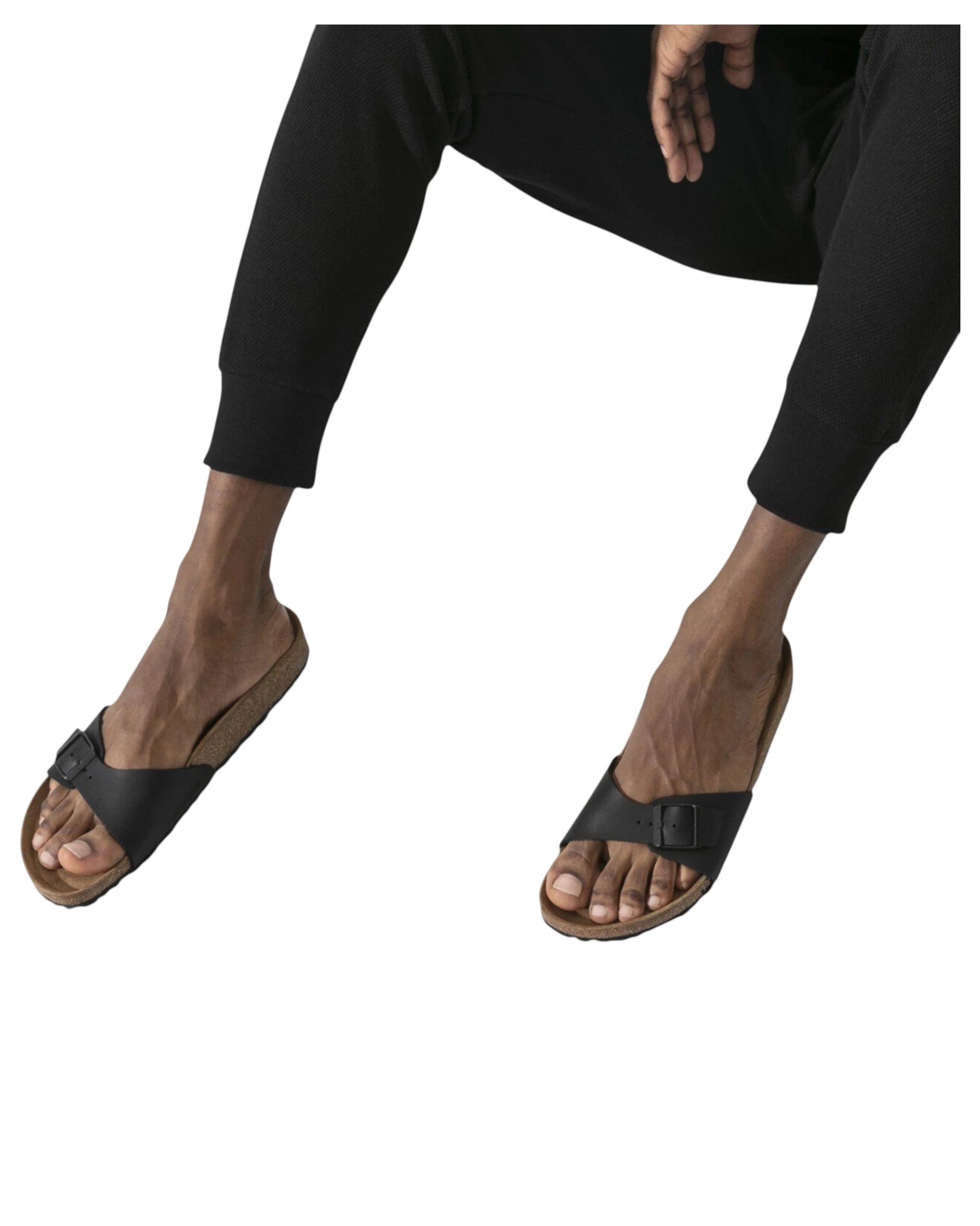 3 Birkenstock Unisex Madrid Birko Flor Regular Slip On Sandals Black, 3 of 8