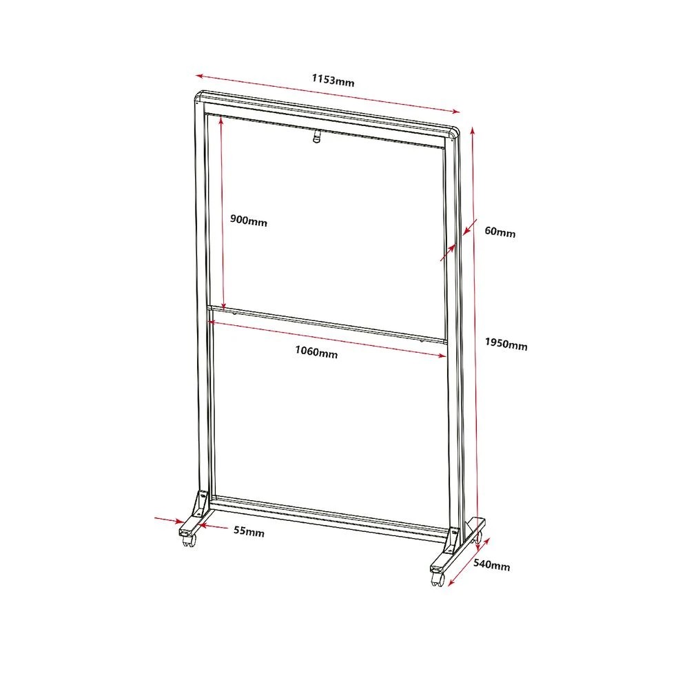 4 J.Burrows 4 Face Whiteboard 1950 x 1153mm, 4 of 4