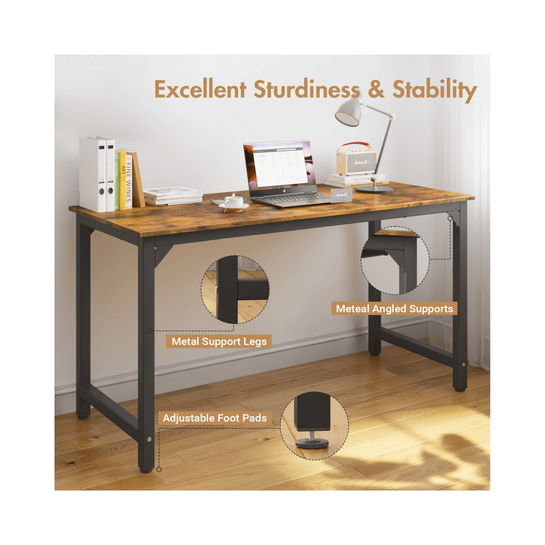 4 Advwin Computer Desk Home Office Table Study Laptop Desks 120cm, 4 of 9