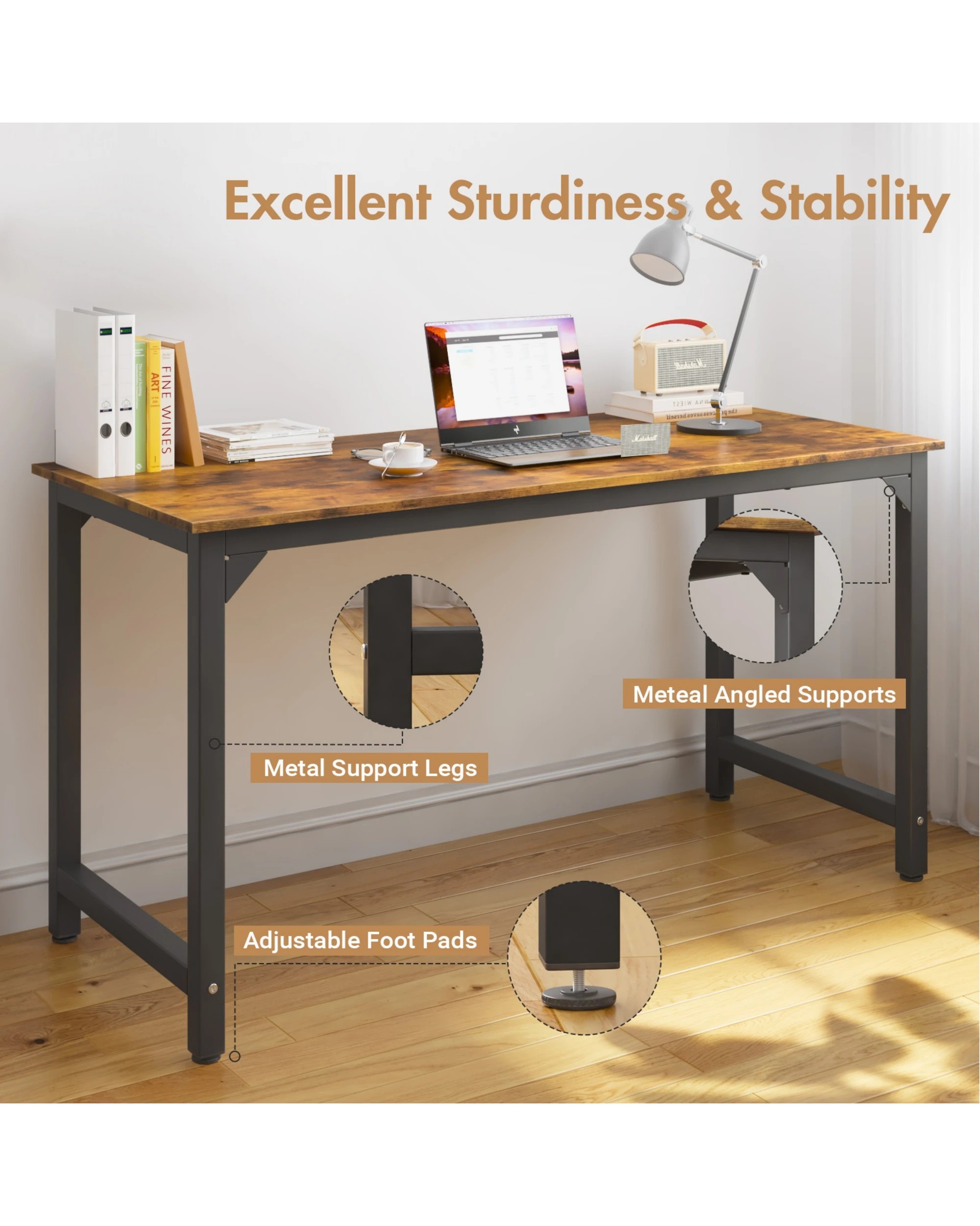 4 Advwin Computer Desk Home Office Table Study Laptop Desks 120cm, 4 of 9