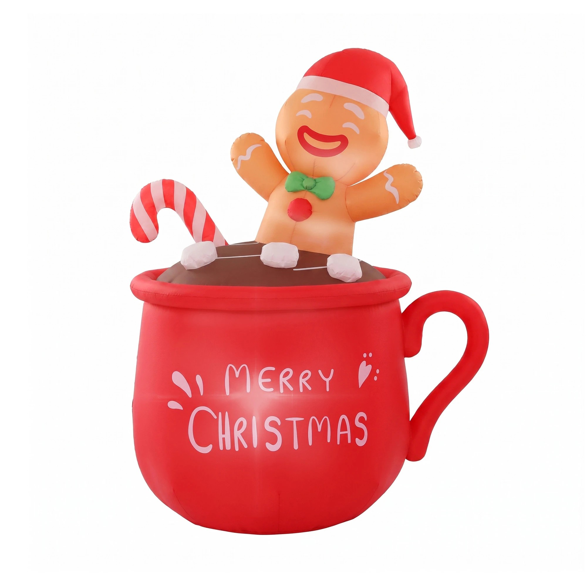 1 Jingle Jollys Christmas Inflatable Cup 1.8M Height LED Outdoor Decorations Illuminated - Red, 1 of 9