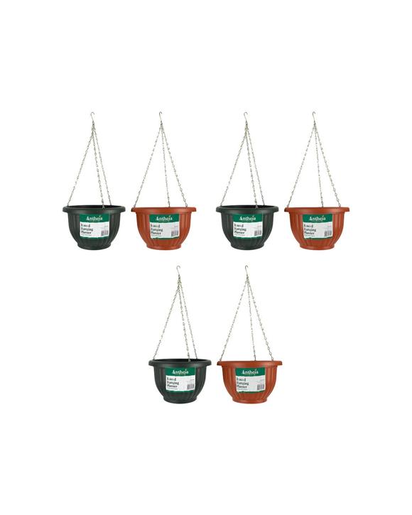 Antheia 6PK Homewares Round Hanging Garden Plant Pot Balcony/Patio/Indoor Space - Assorted