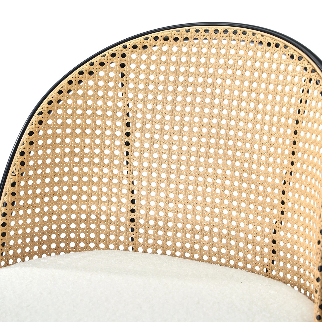 8 Oikiture Bar Stools Kitchen Counter Stool Rattan Dining Chair Boucle Fabric X2
 - White, 8 of 9