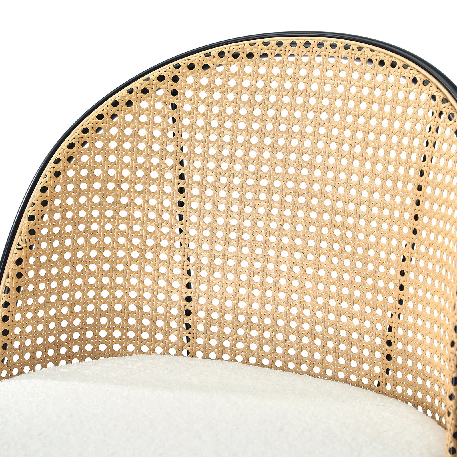 8 Oikiture Bar Stools Kitchen Counter Stool Rattan Dining Chair Boucle Fabric X2
 - White, 8 of 9