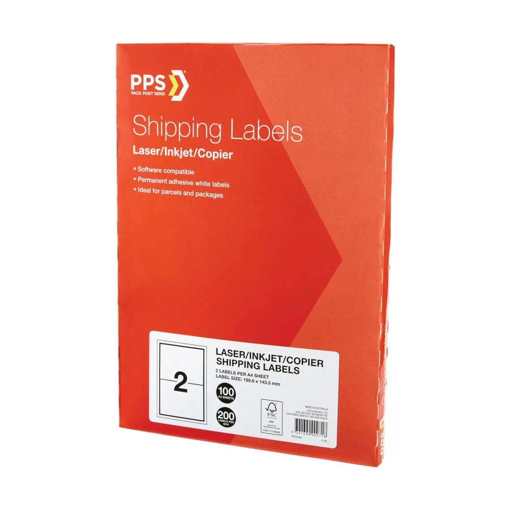 3 PPS Inkjet Laser Shipping Labels 2UP 100 Sheets, 3 of 3