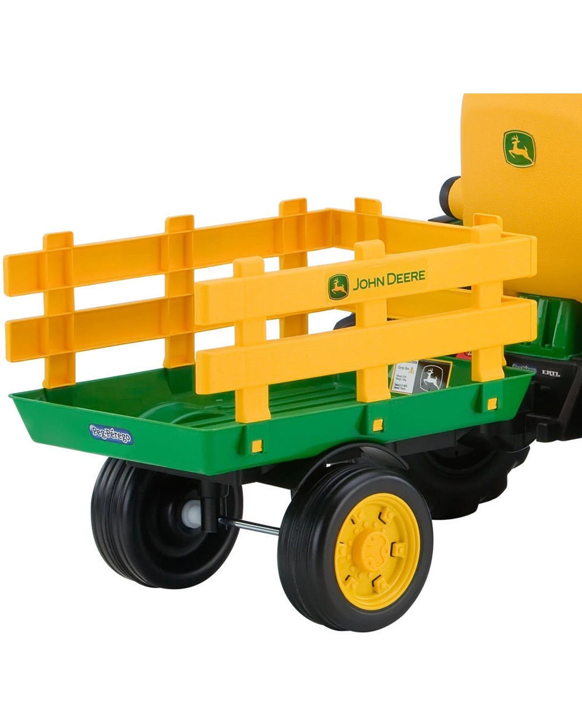 2 John Deere 12-Volt Battery Powered Ride-On Ground Force Tractor Toy With Trailer 2 Speeds And 4WD Wheels - Multi, 2 of 5