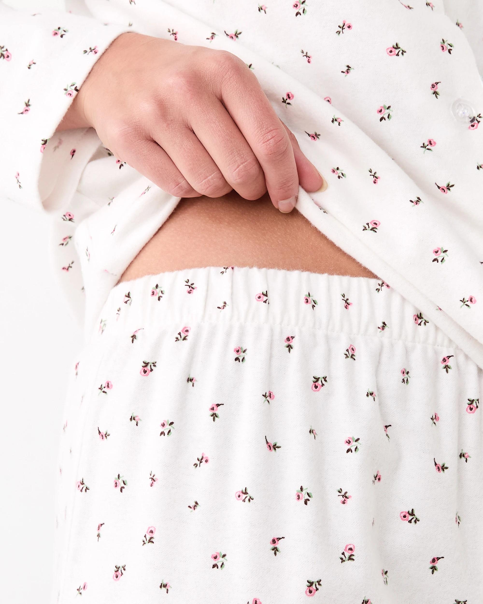 7 Cotton Flannel Pyjama Set Rose Ditsy, 7 of 7