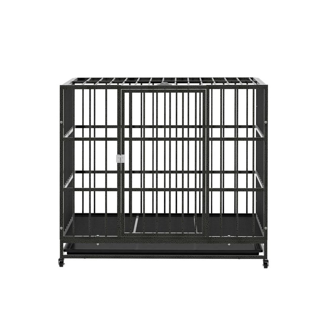 3 i.Pet Dog Cage Crate Large Puppy Cat Anti Bite Pet Kennel Wheels w/Tray 37'' - Black, 3 of 6