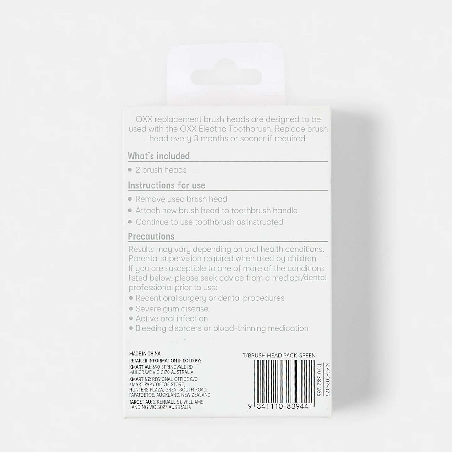 5 OXX Bodycare 2 Pack Electric Toothbrush Replacement Heads - Green, 5 of 5