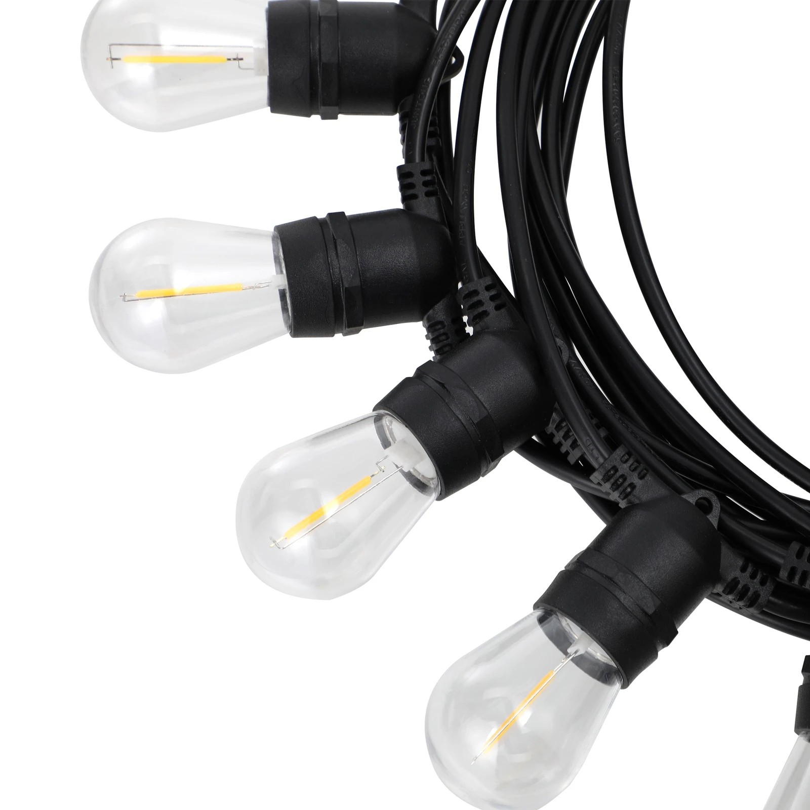 10 Mazam 20M Solar LED Festoon String Lights - Black, 10 of 10