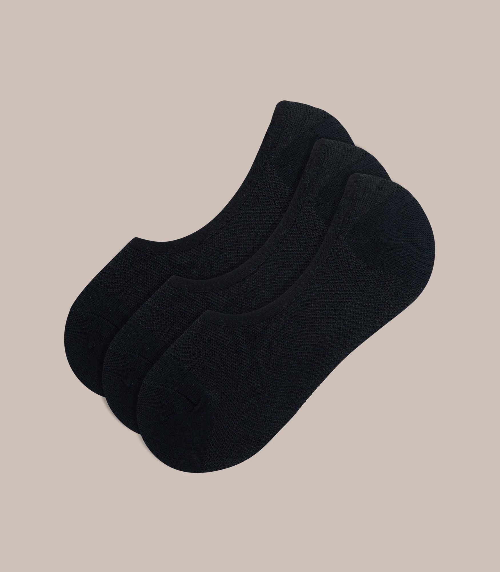 1 Underworks Active 3 Pack Sport Mesh Footlet Socks BLACK, 1 of 1