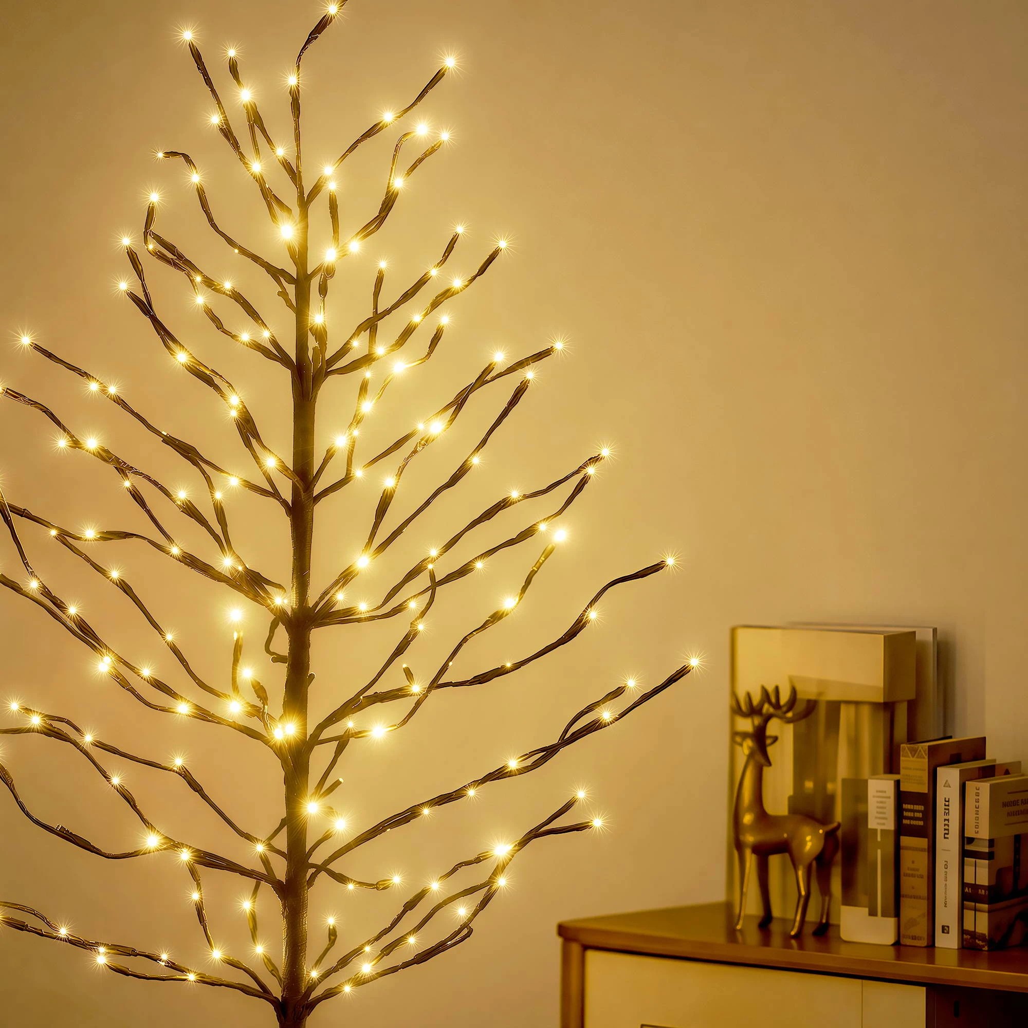 4 Jingle Jollys 3 Pack LED Christmas Tree Lighted Birch Tree Indoor Outdoor Xmas Decor Warm - Gold, 4 of 8