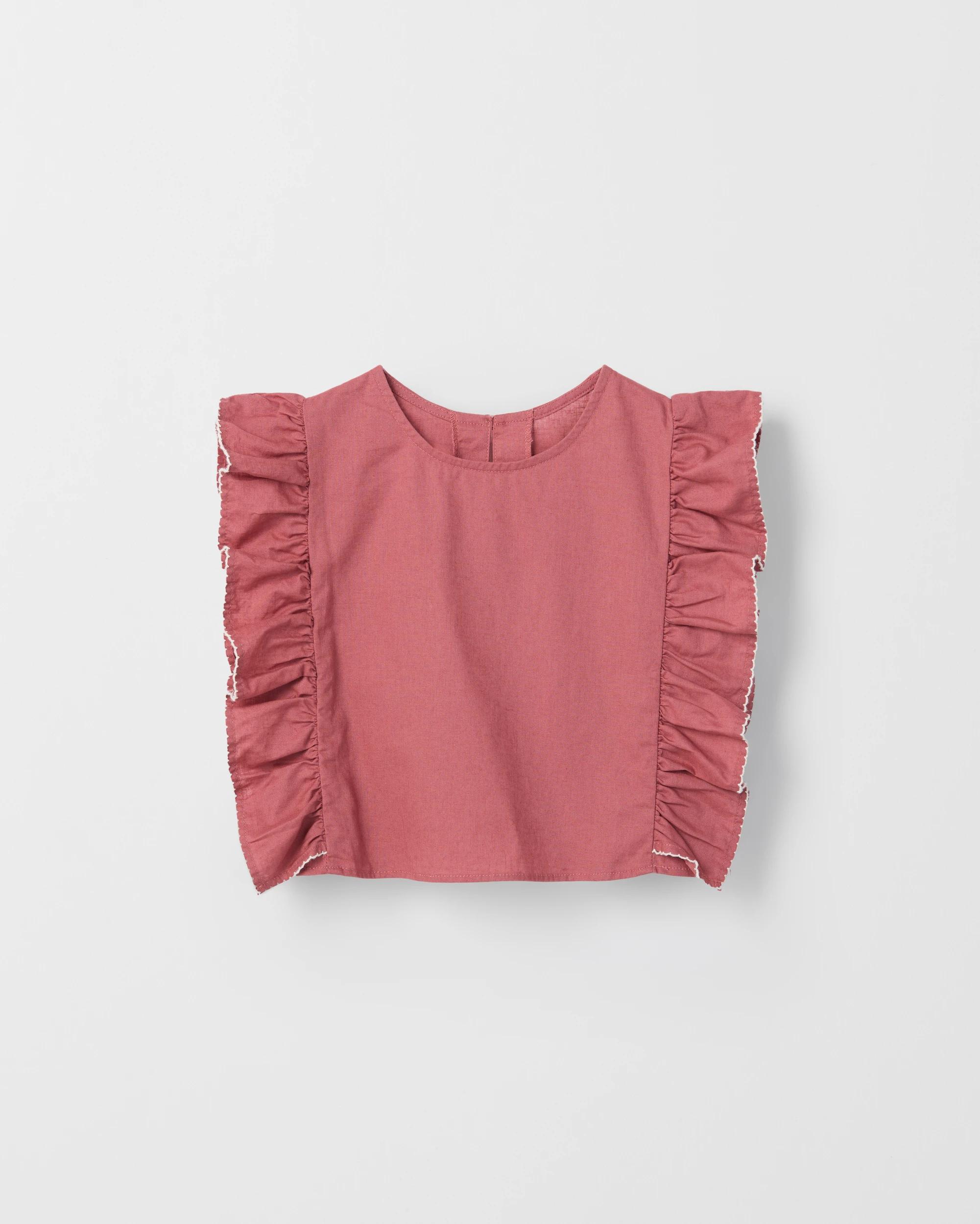 1 Target Kids Australian Cotton Blend Ruffle Sleeve Woven Co-ord Tank Top TERRACOTTA, 1 of 2