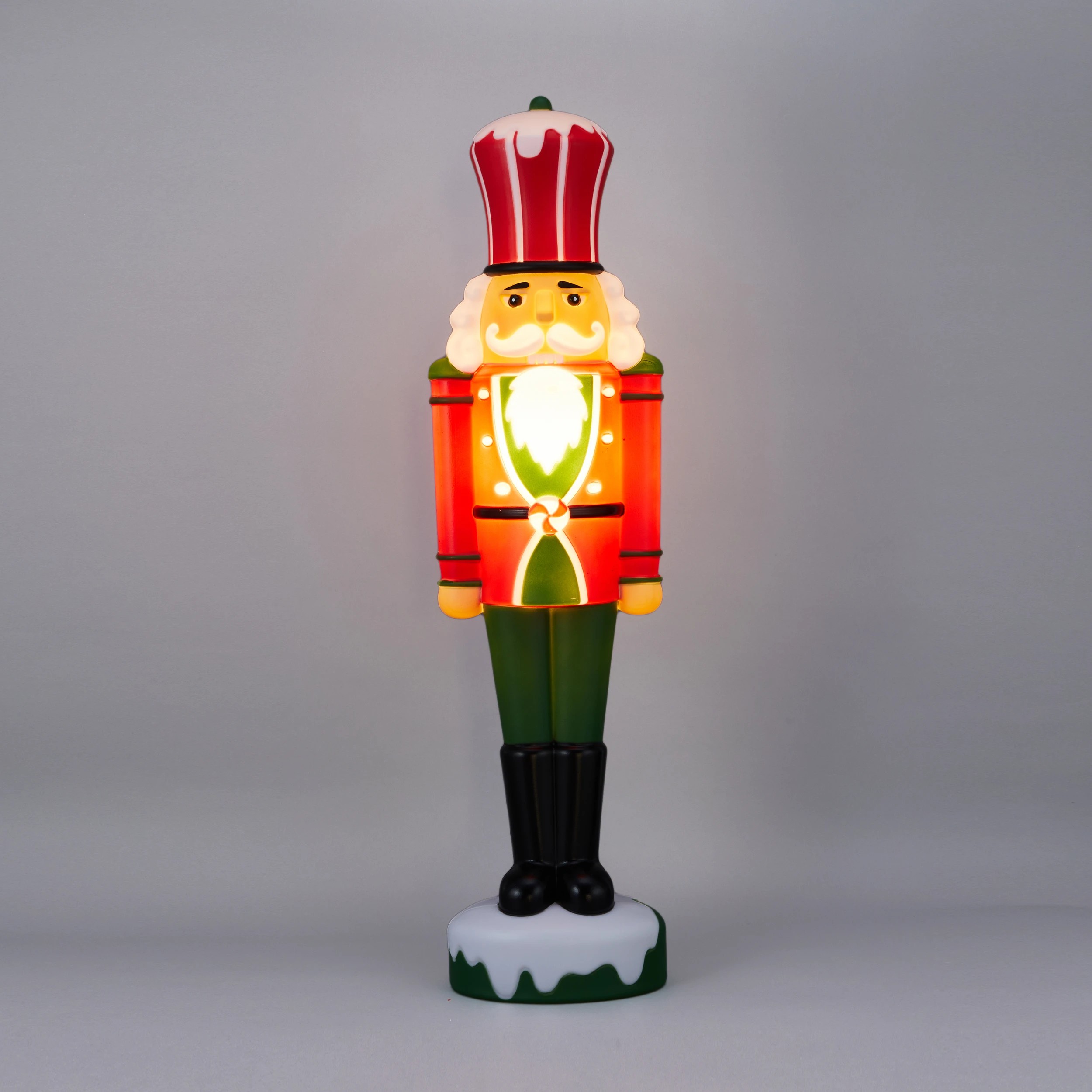 1 Battery Operated LED Light Up Blow Mold Nutcracker, 1 of 7