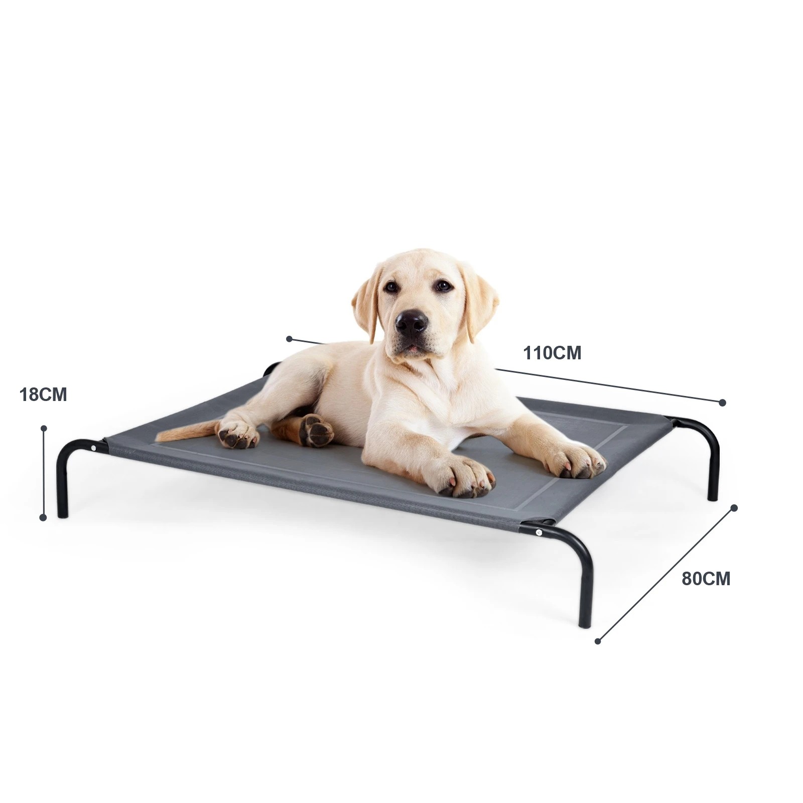 2 Costway 130x90x20cm Elevated Dog Bed Puppy Trampoline 40kg Load Capacity, 2 of 4