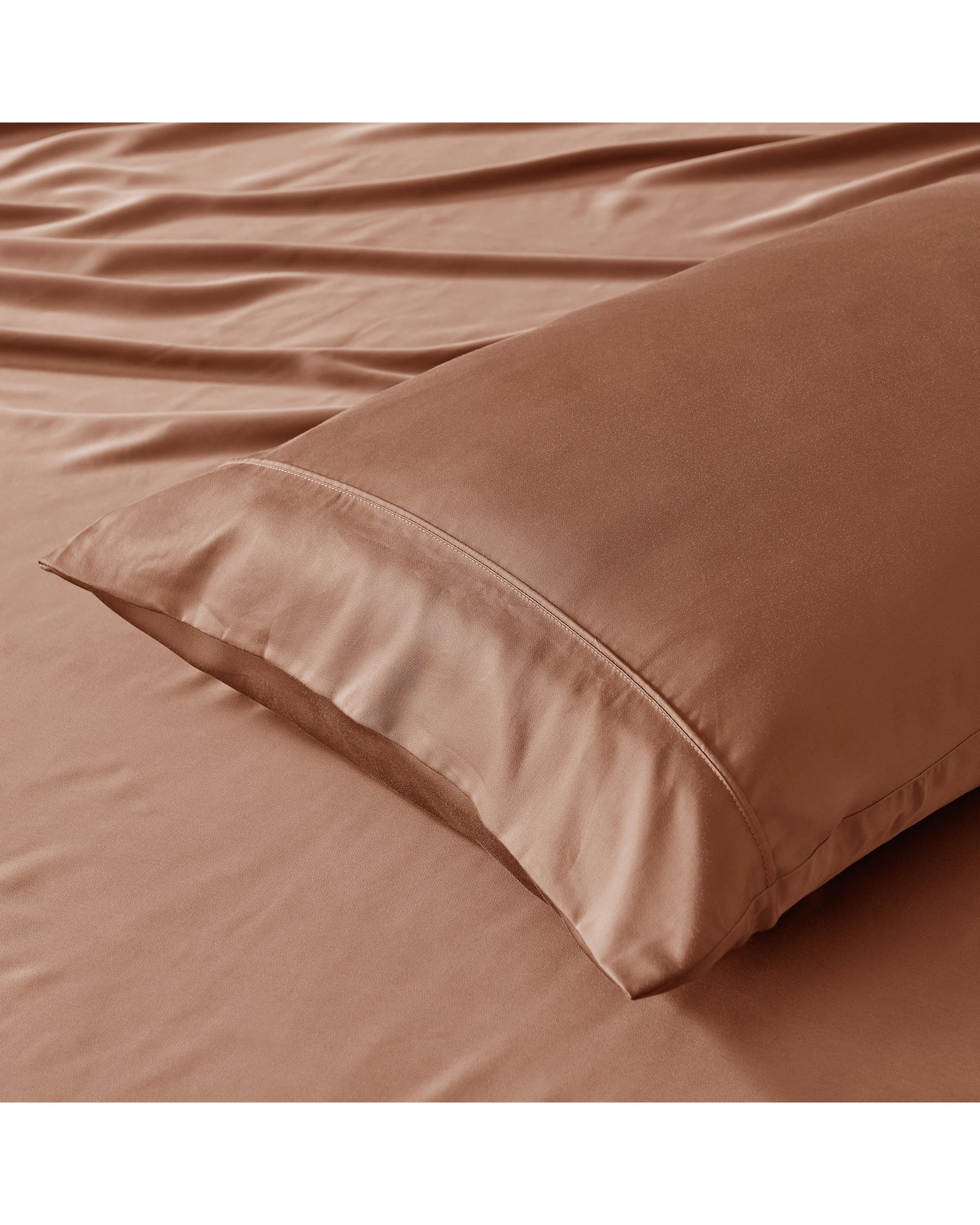 2 Natural Home 400TC 100% Bamboo Sateen Sheet Set - Queen Bed - Earth, 2 of 6