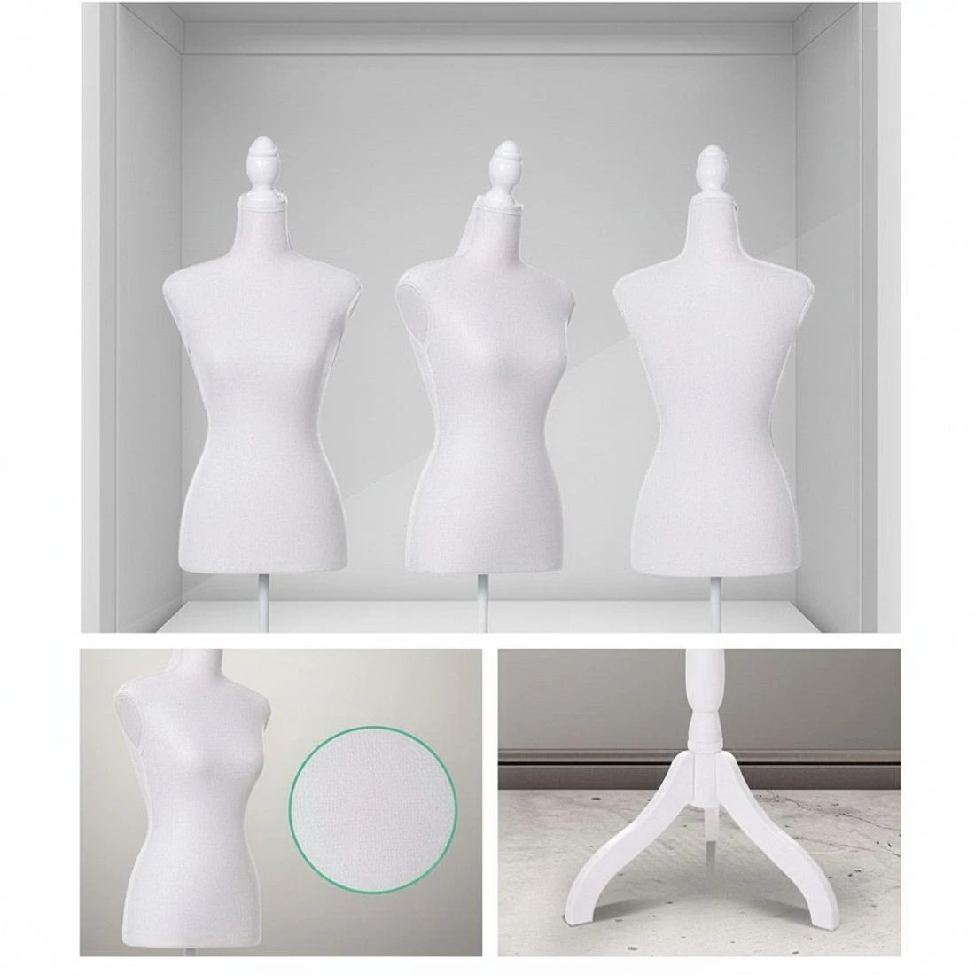 4 Embellir Female Mannequin Dummy Model Dressmaker Clothes Display Torso Tailor - White, 4 of 7
