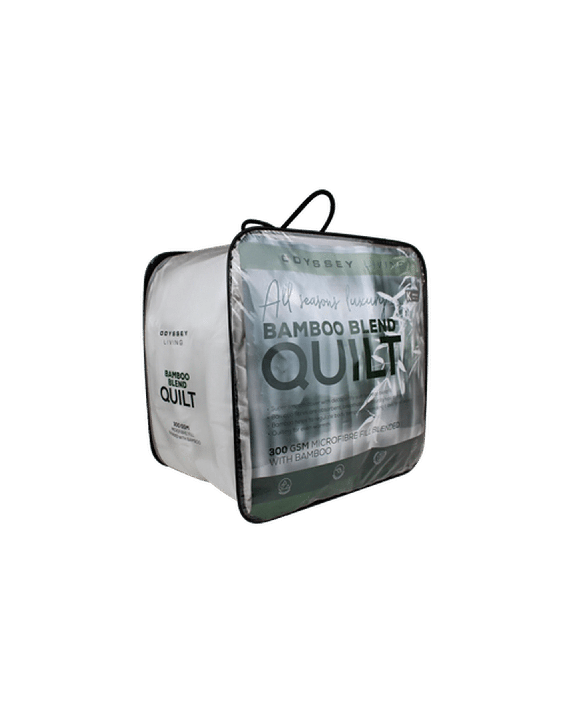 1 Odyssey Living Microlush Bamboo Blend Quilt - 300gsm (Queen, 210 x 210 cm) - White, 1 of 4