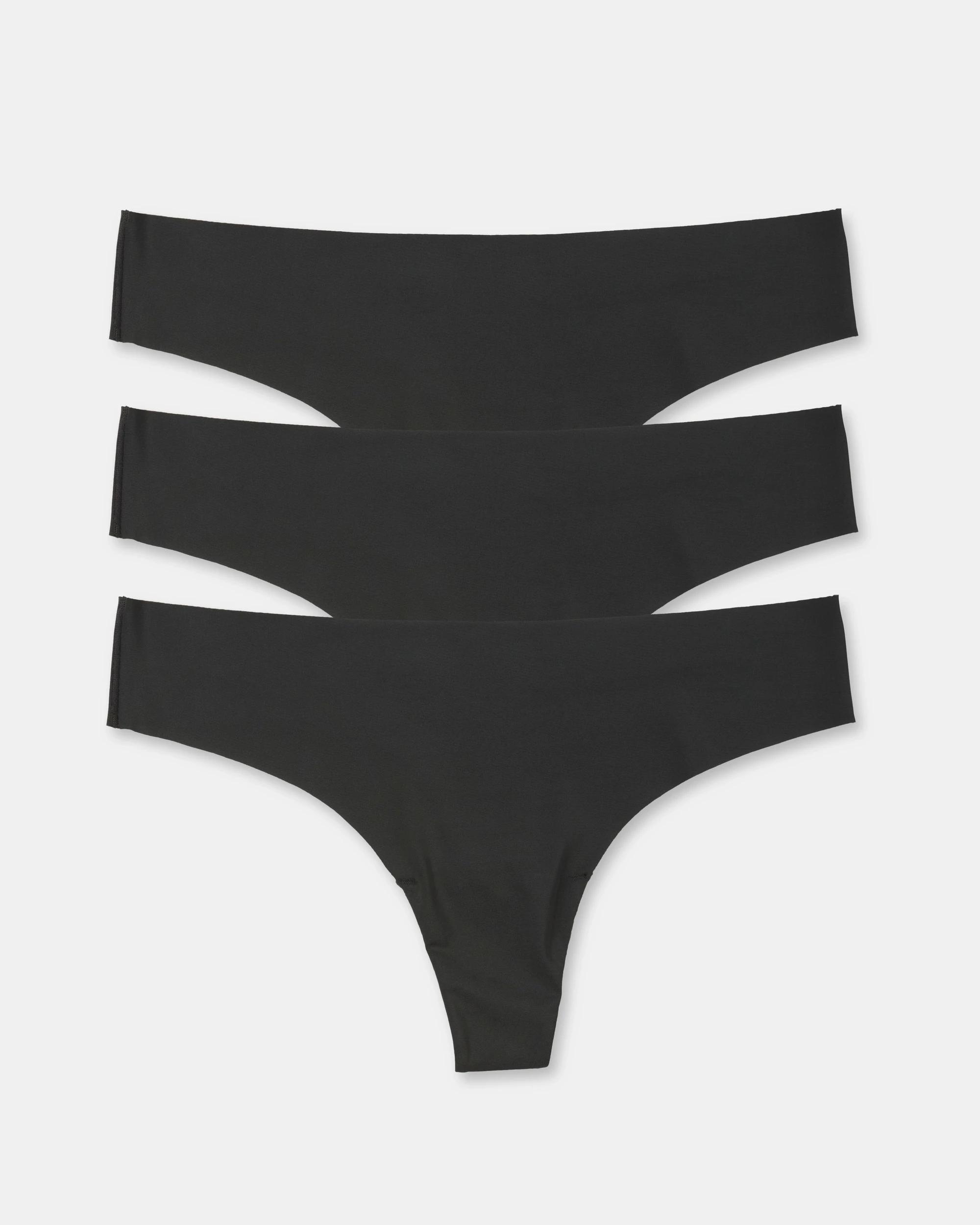 4 3 Pack Invisible G-String Briefs Black, 4 of 6