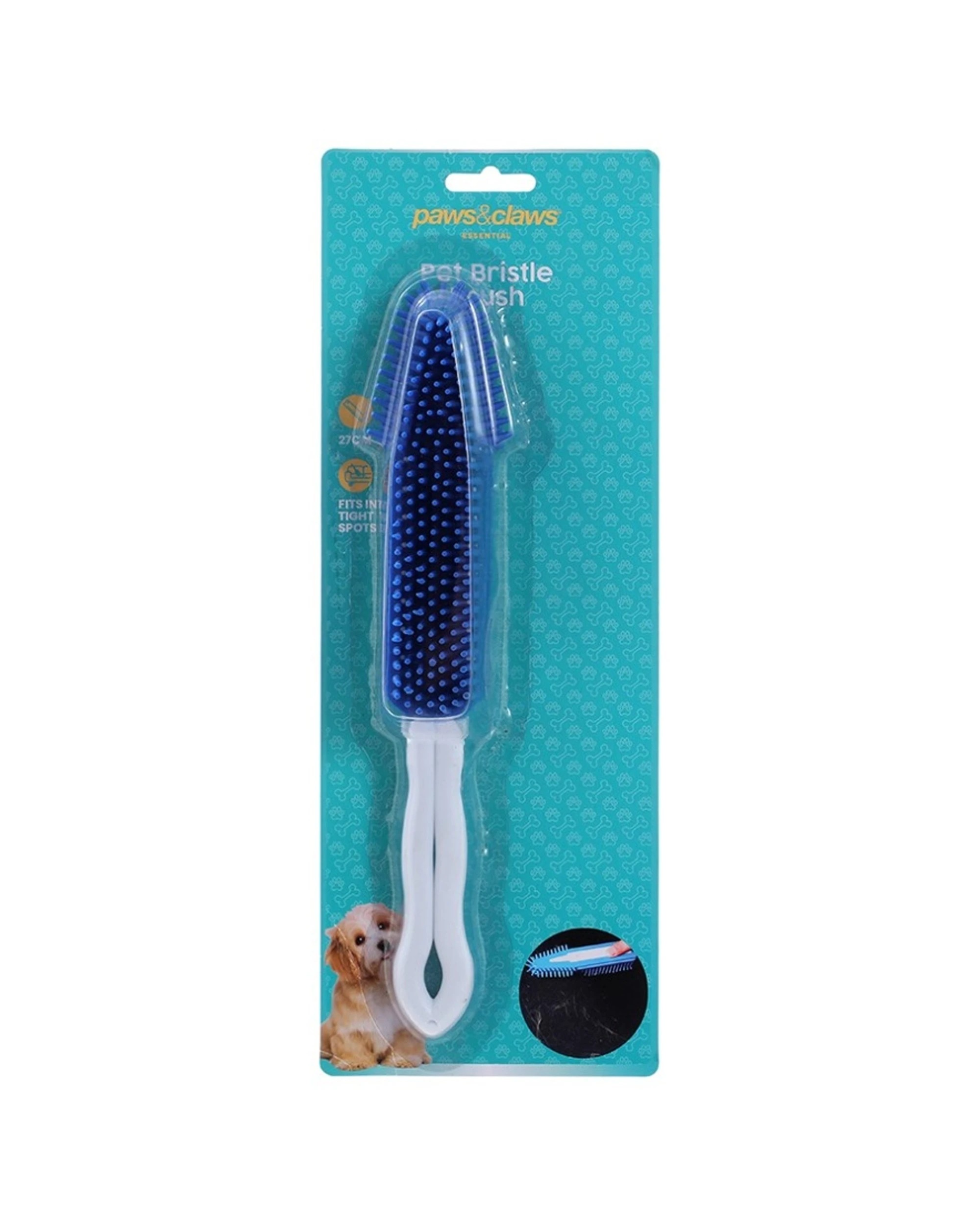 6 Paws And Claws 6pc Pet Dog Cat Bristle Brush Ergonomic Handle Grooming 27cm - Multi, 6 of 6
