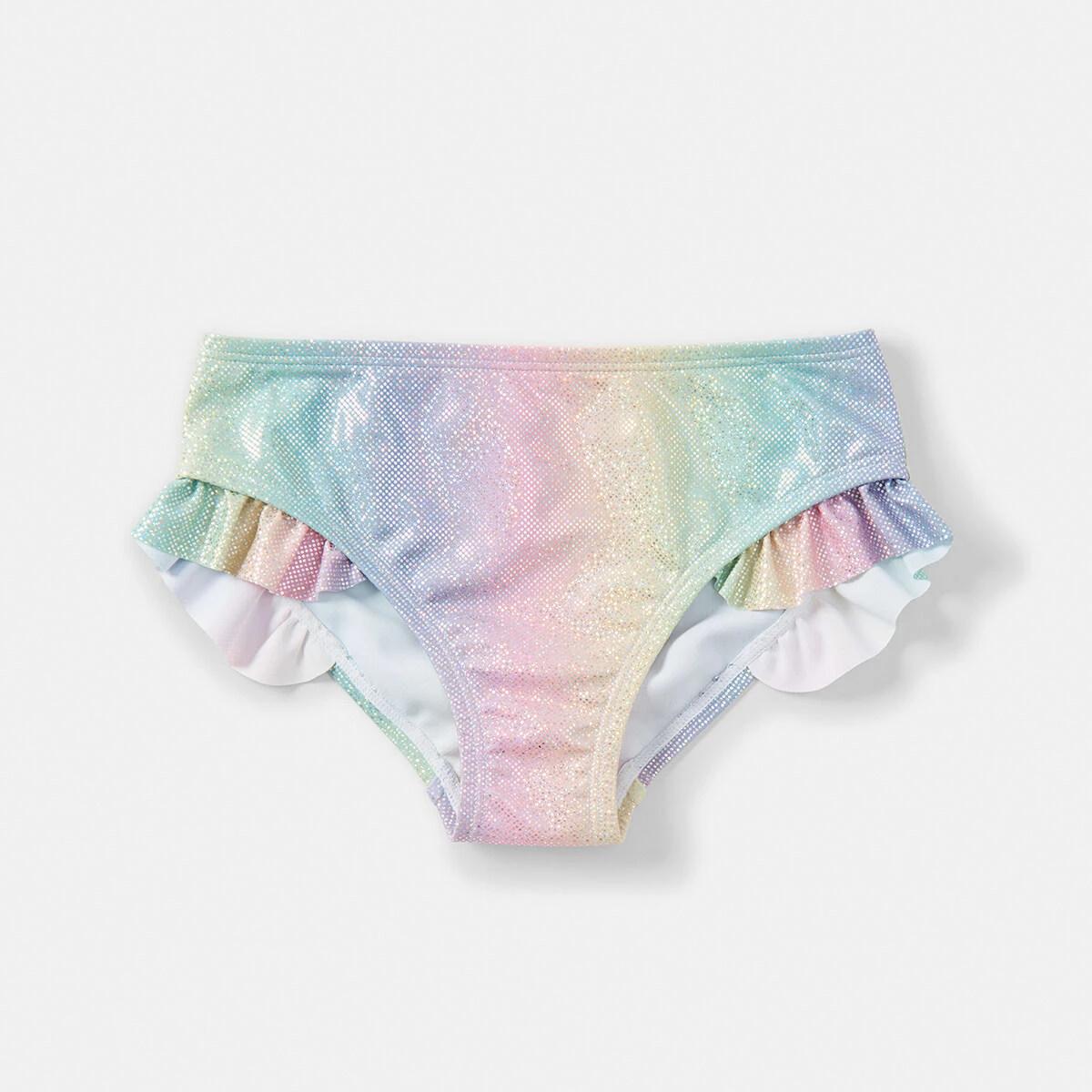4 3 Piece Frill Bikini Skirt Set Foil Rbw, 4 of 8