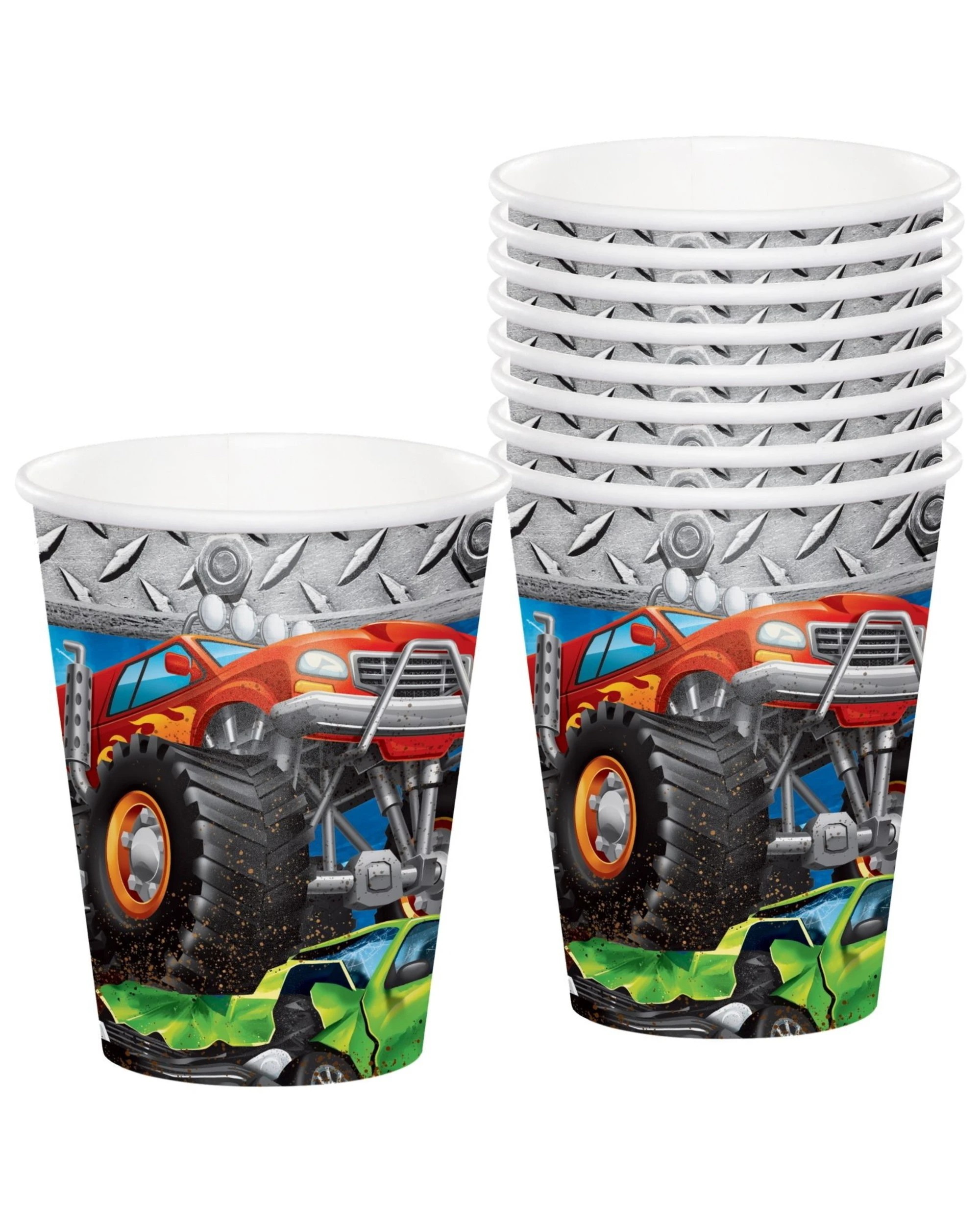 1 Creative Converting Monster Truck Rally Paper Cups Pack of 8, 1 of 1