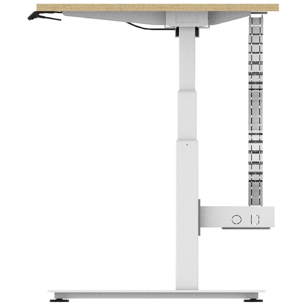 6 Stilford S2 Electric Desk 1500mm White/Oak with Cable Tray Desks, Tables and Workstations, 6 of 6
