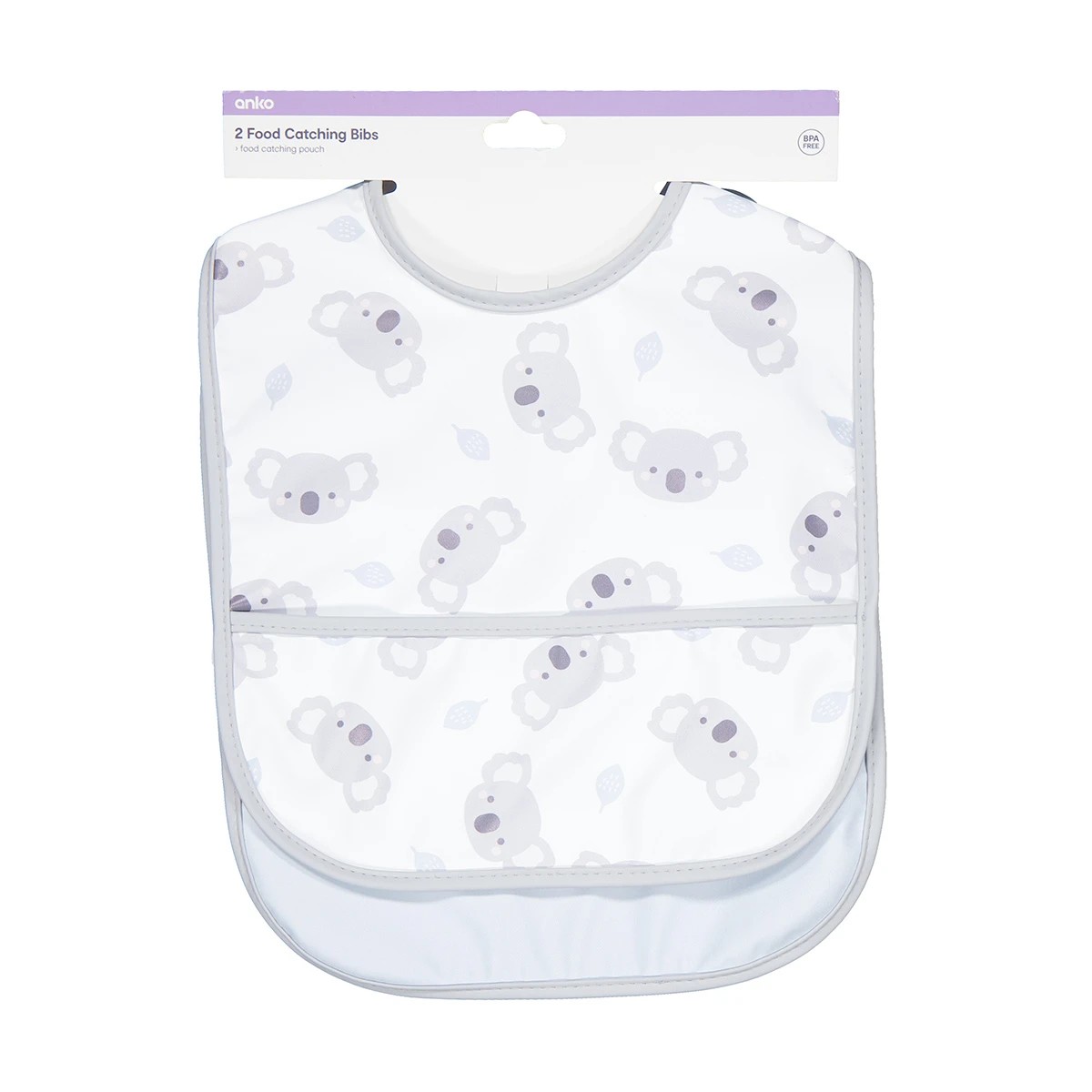 5 2 Pack Food Catching Bibs - Koala, 5 of 5