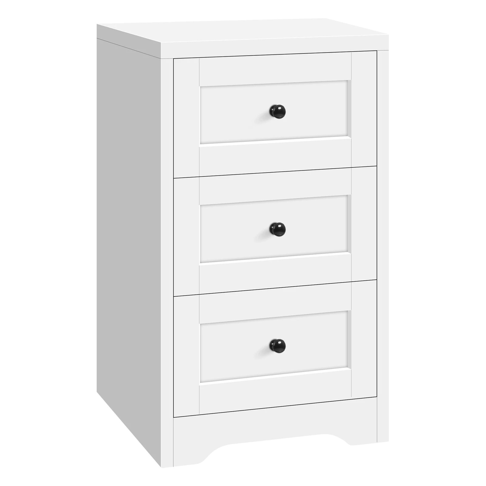 3 Alfordson 2 Bedside Table Hamptons Storage Nightstand Side Cabinet - White, 3 of 9