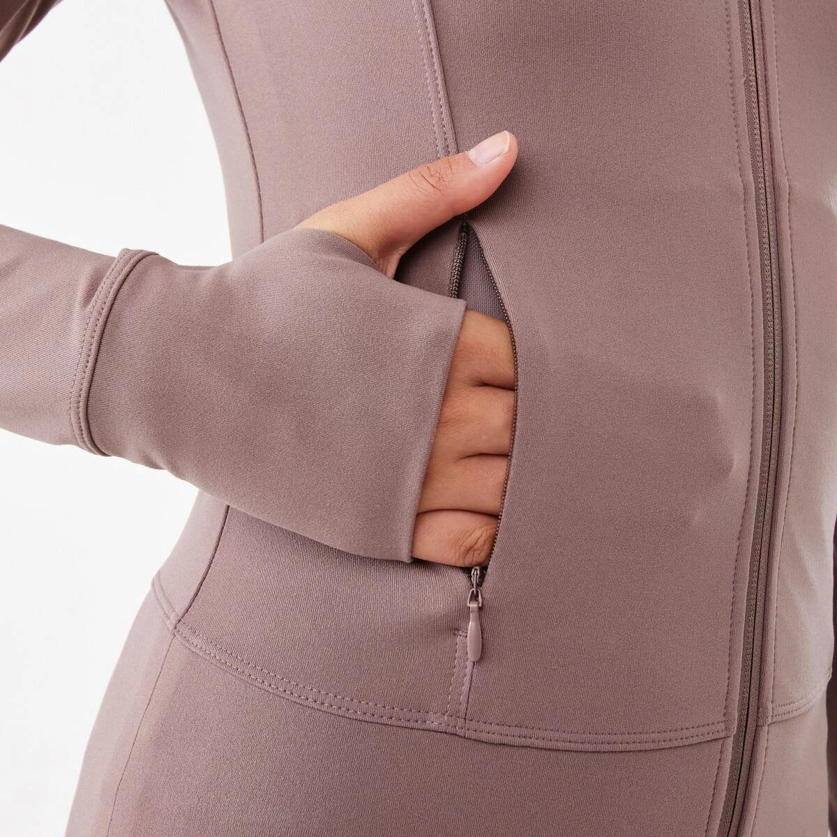 7 Active Womens Long Sleeve Ultrasoft Jacket Taupe Tawn, 7 of 7