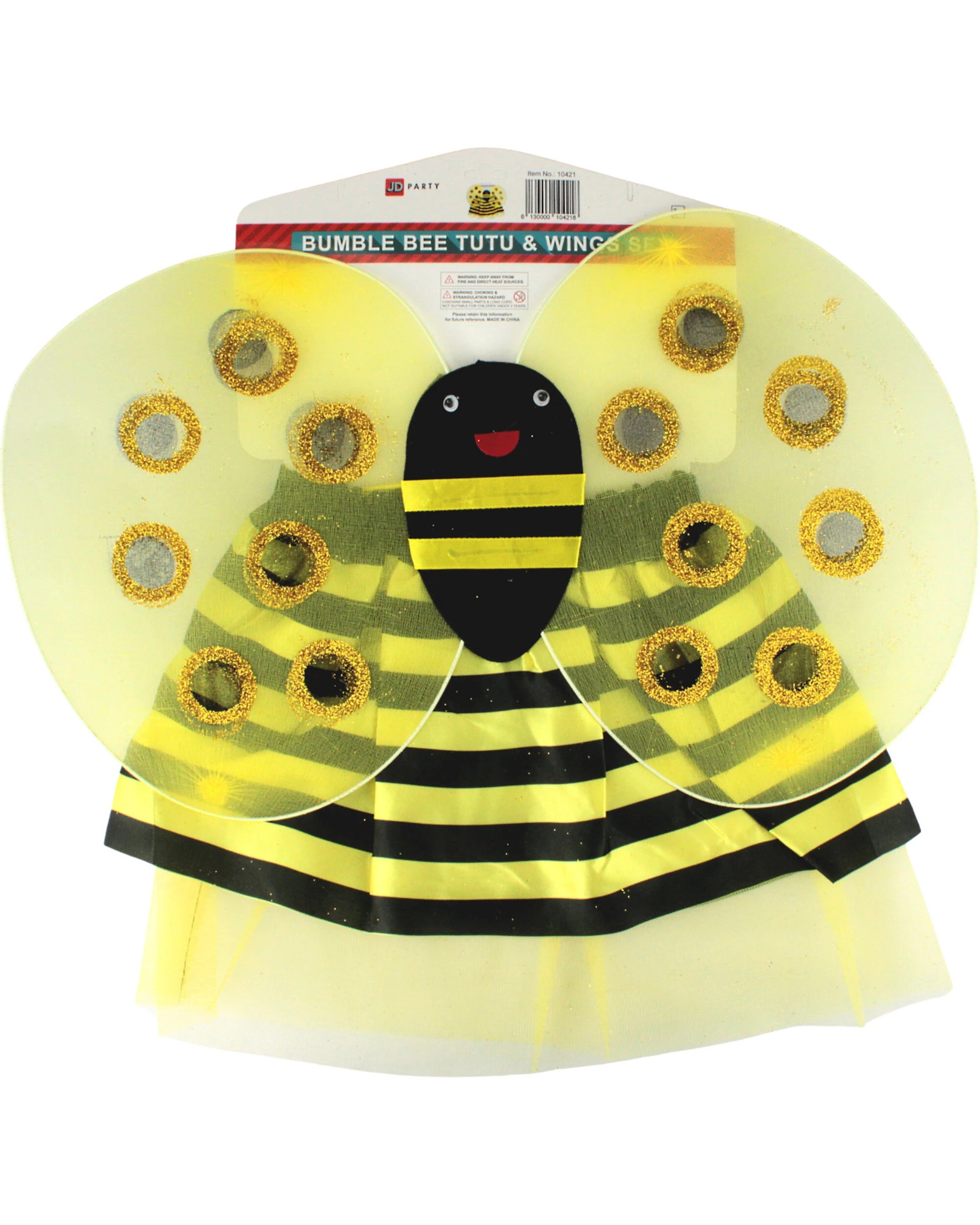 2 Partyrama Bumble Bee Tutu and Wings Set - Child - Yellow, Black and Gold, 2 of 2