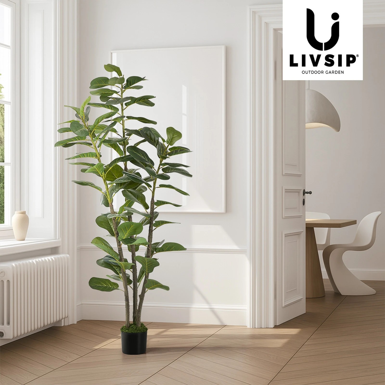 6 Livsip 150cm Artificial Fiddle Leaf Fig Tree Faux Potted Plant - Green, 6 of 10
