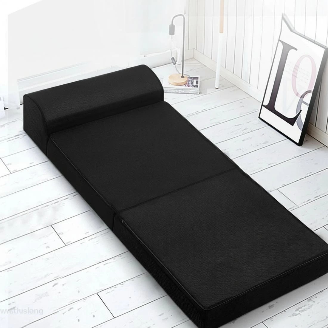 6 Giselle Bedding Foldable Mattress Folding Foam Bed Mat - Black, 6 of 7