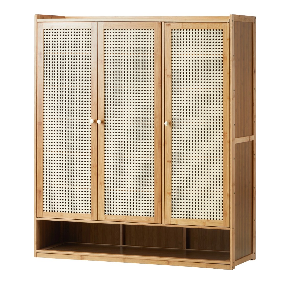 1 Oikiture Shoe Storage Cabinet Shoes Rack Organiser 7 Tier Shelf Rattan
 - Natural, 1 of 8