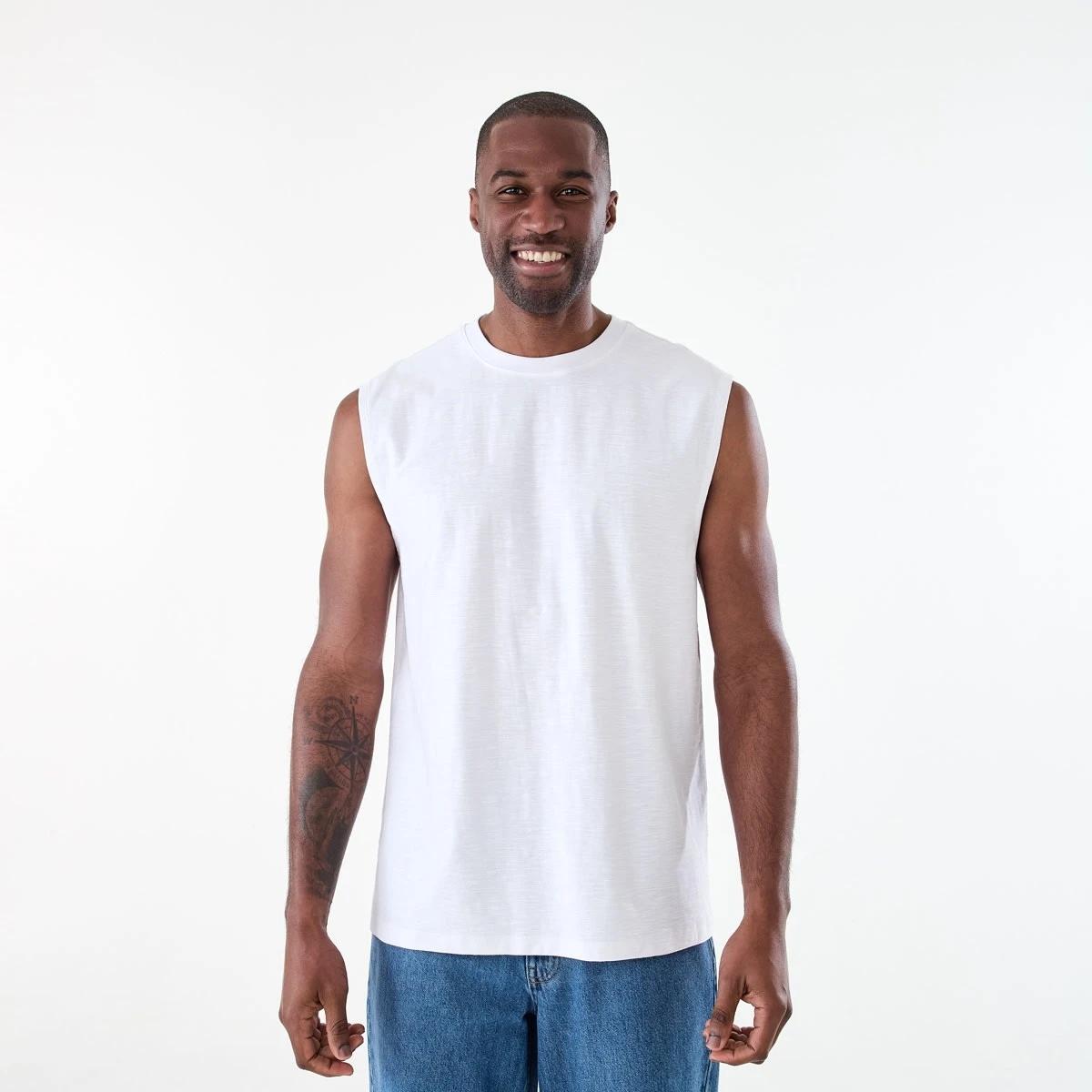 1 Oversized Slub Muscle WHITE, 1 of 6