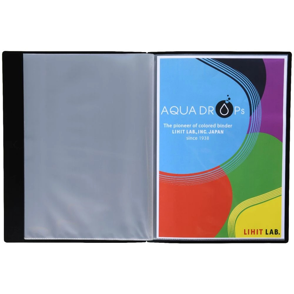 4 Aqua Drops A4 Display Book 10 Pocket Fixed Black, 4 of 5