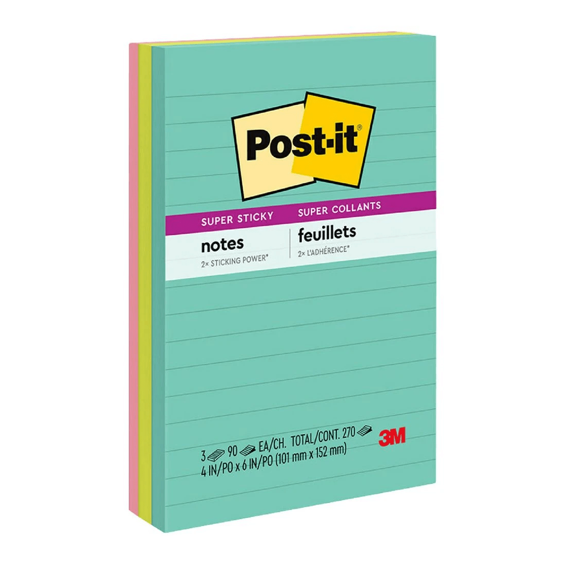 1 Post-it Super Sticky Notes 101 x 152mm Supernova Neons 3 Pack, 1 of 9