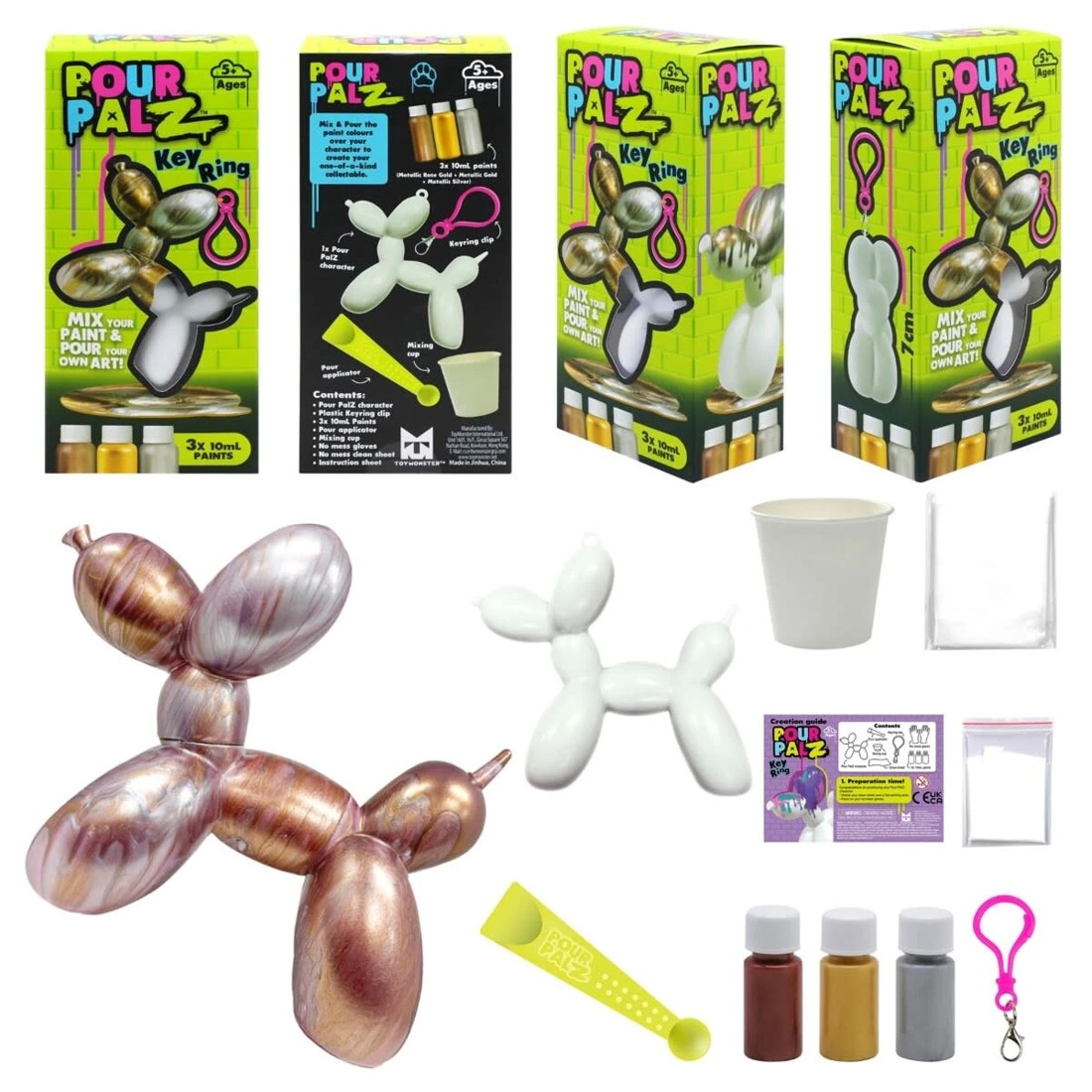 6 Pour Palz Mini Balloon Dog Keyring - Assorted, 6 of 7