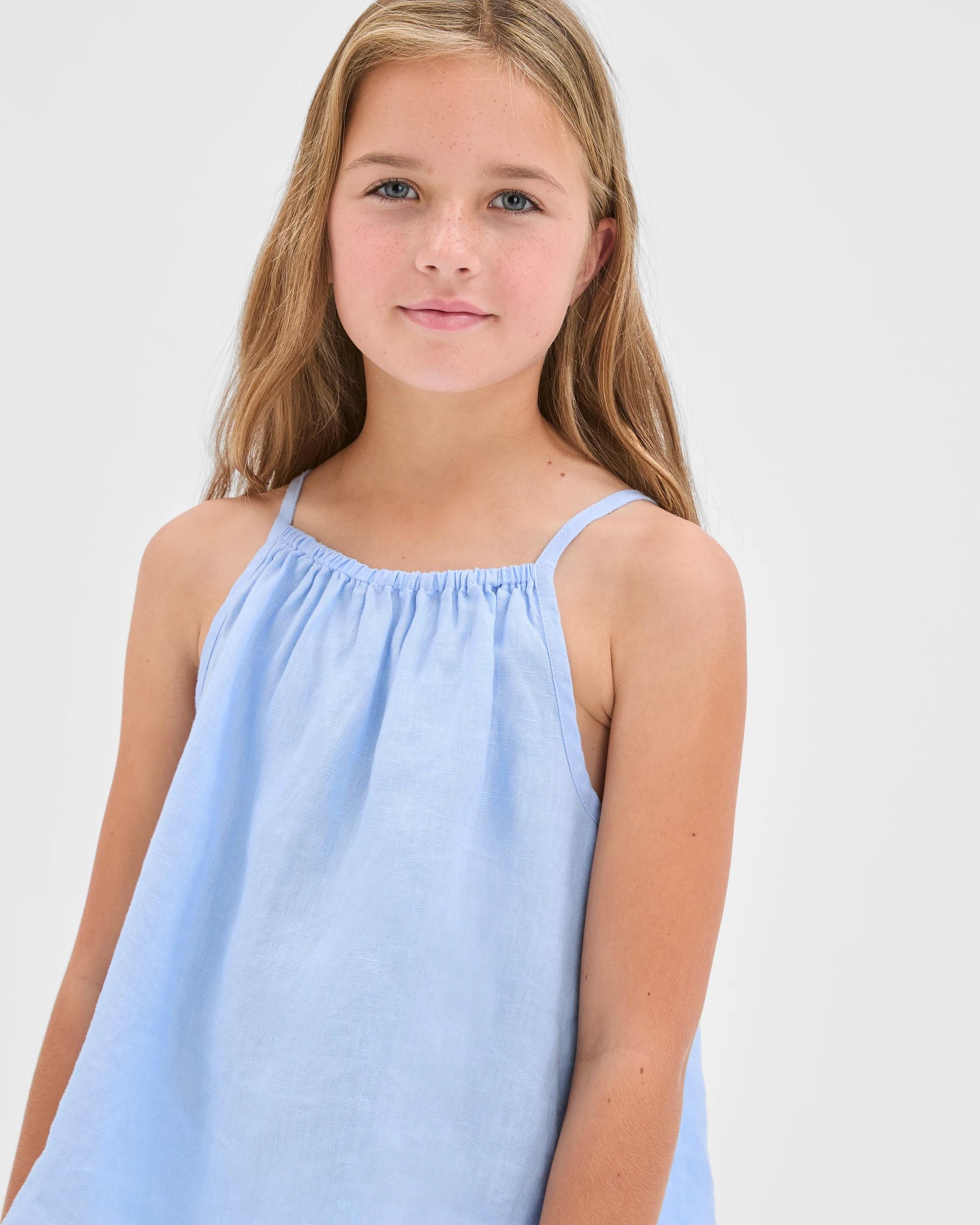 3 Target Kids European Linen Cami BLUE, 3 of 6