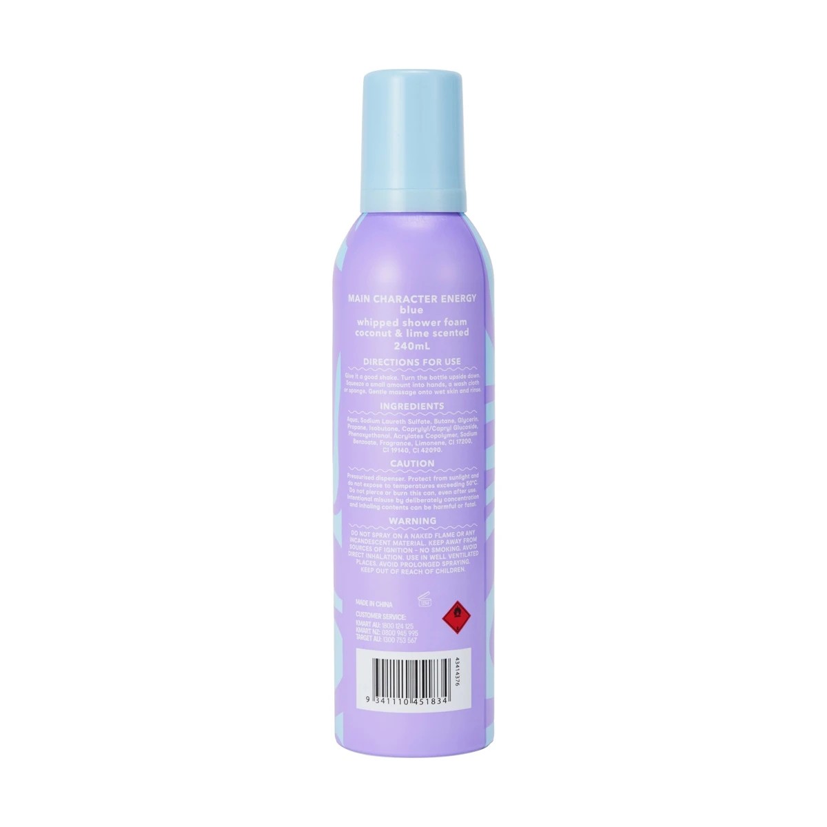 3 OXX Bodycare Main Character Energy Blue Whipped Shower Foam 240ml - Coconut and Lime Scented, 3 of 6