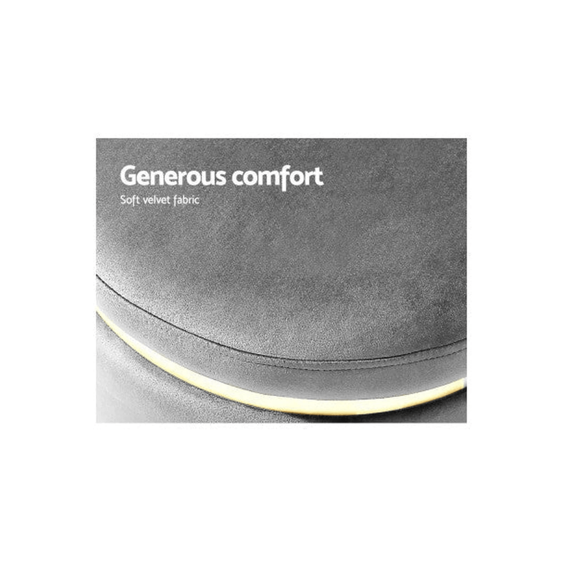 7 Artiss Ottoman Foot Stool Round Velvet - Black, 7 of 7