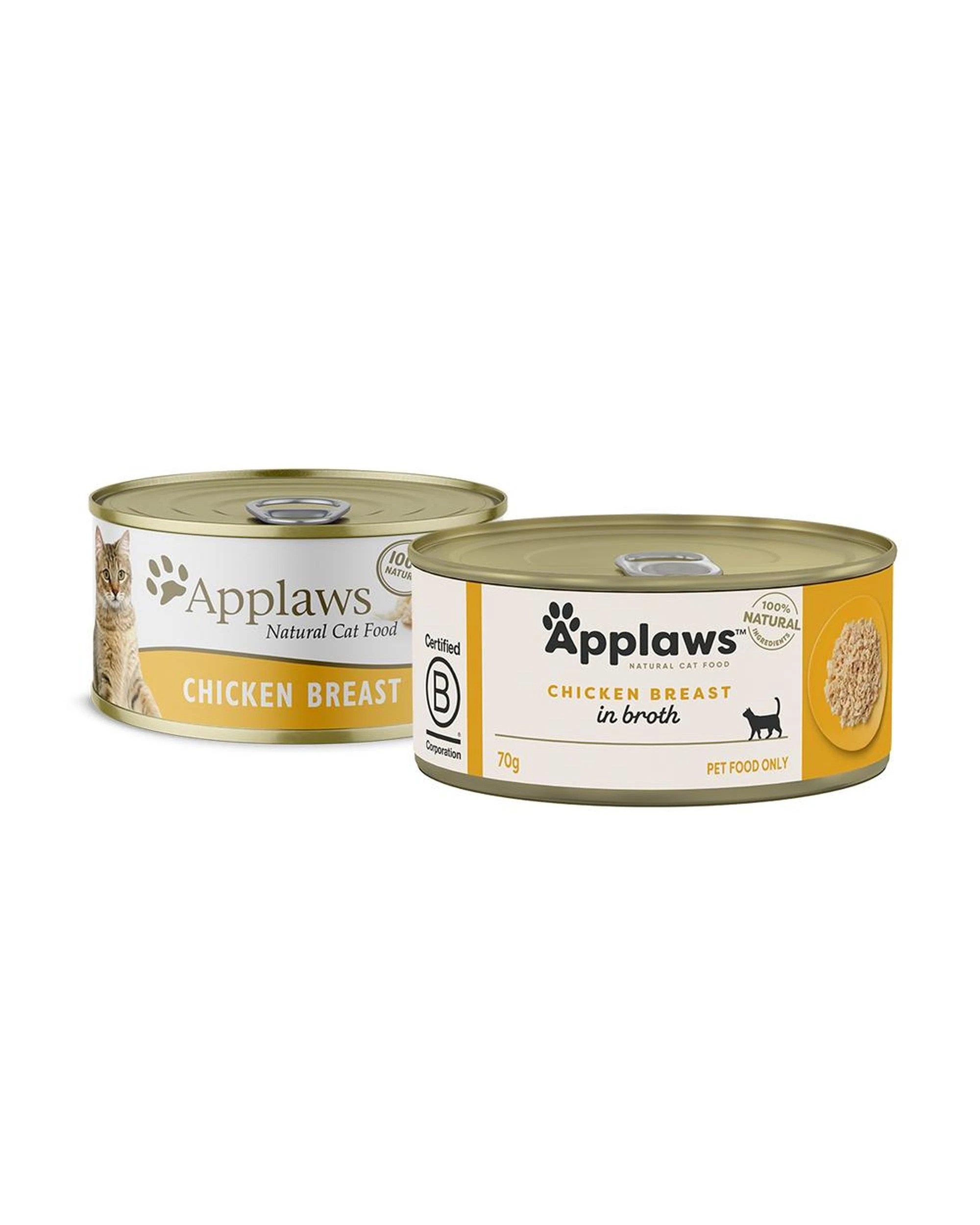 2 Applaws Natural Cat Food Chicken Breast Tin 70g 24 Pack, 2 of 2