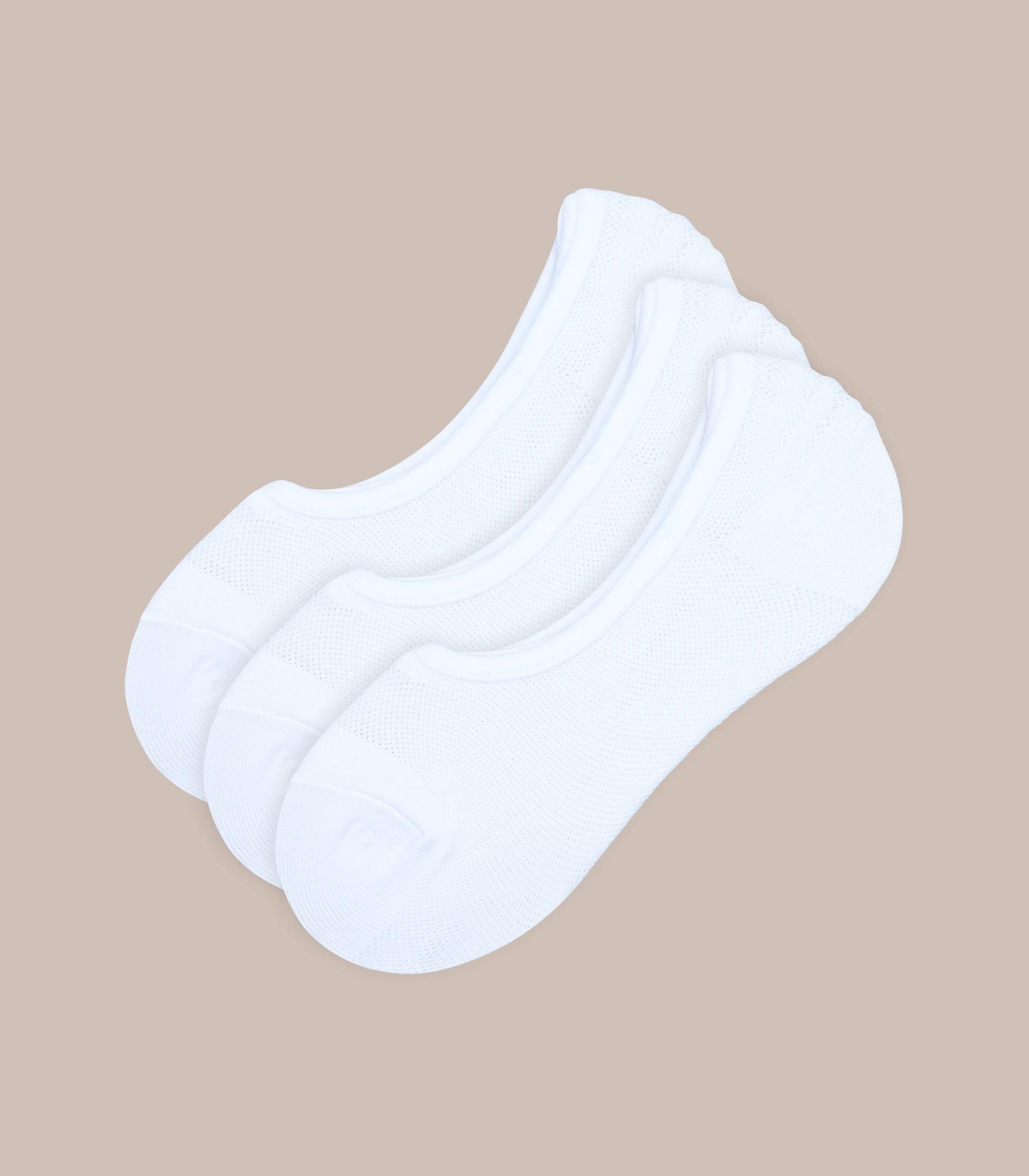 1 Underworks Active 3 Pack Sport Mesh Footlet Socks WHITE, 1 of 1