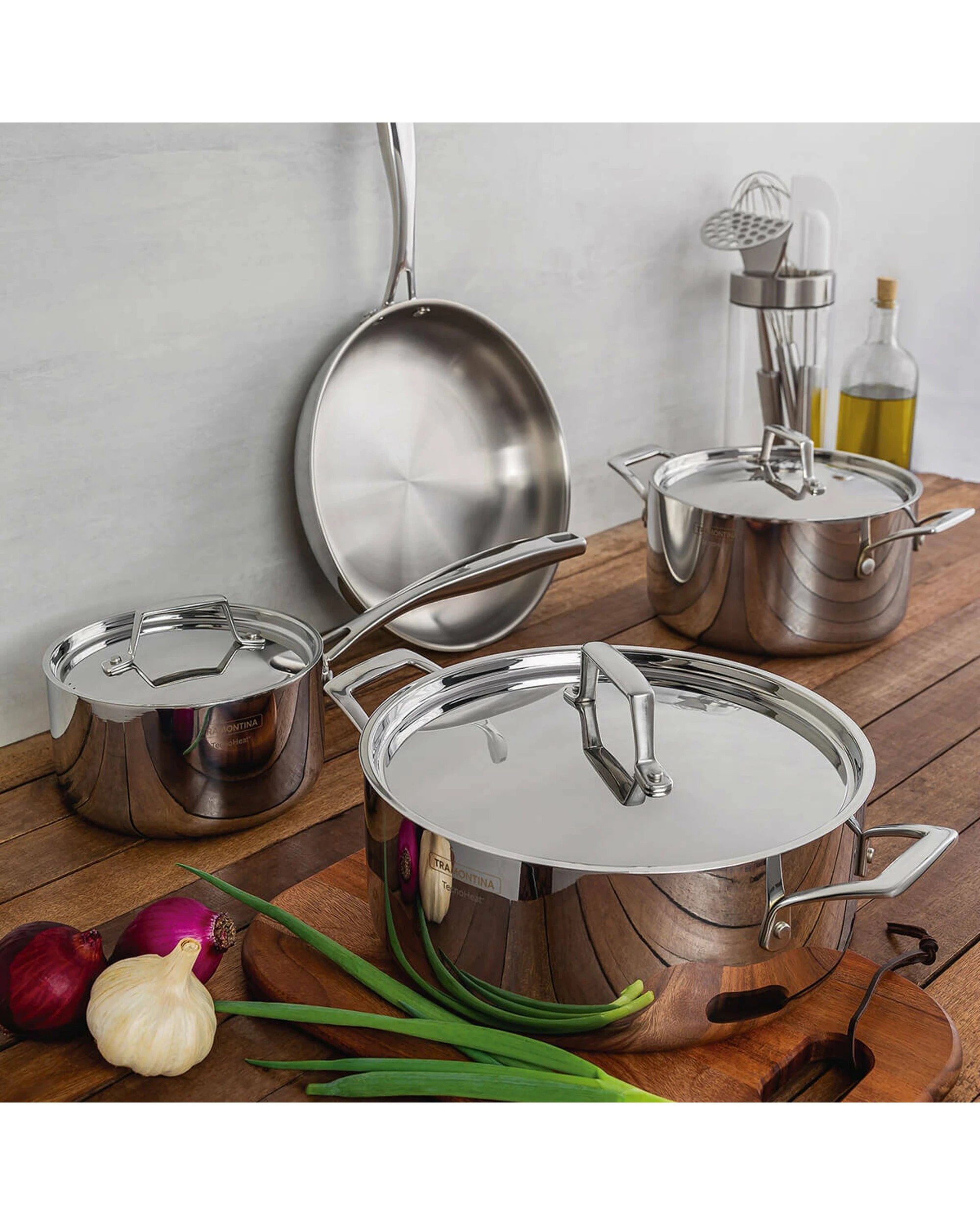 3 Tramontina Grano 4 Piece Tri-Ply Stainless Steel Cookware Set, 3 of 4